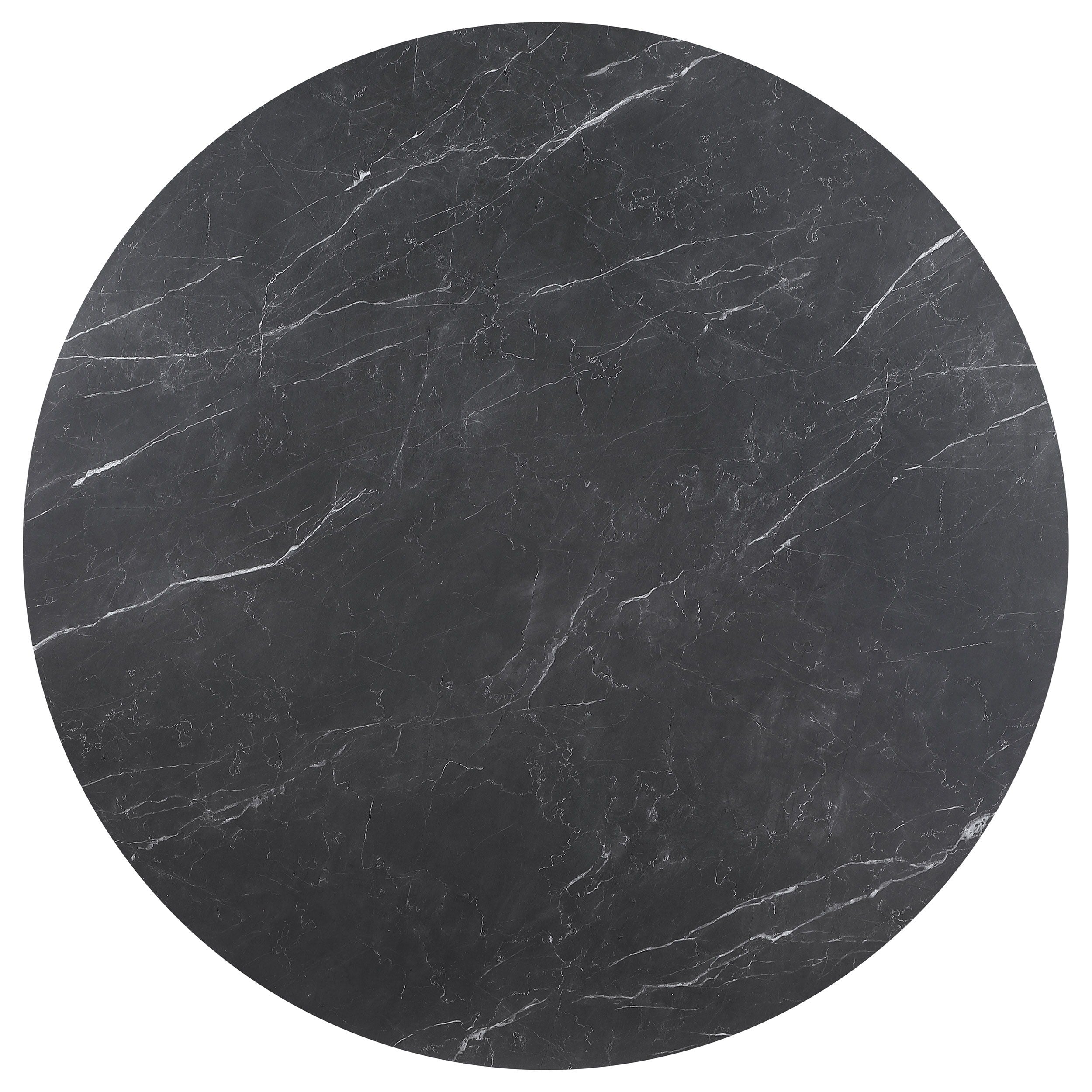 Coaster Fine Furniture Camden - Round Faux Marble Top Dining Table - Black | Meri Furniture