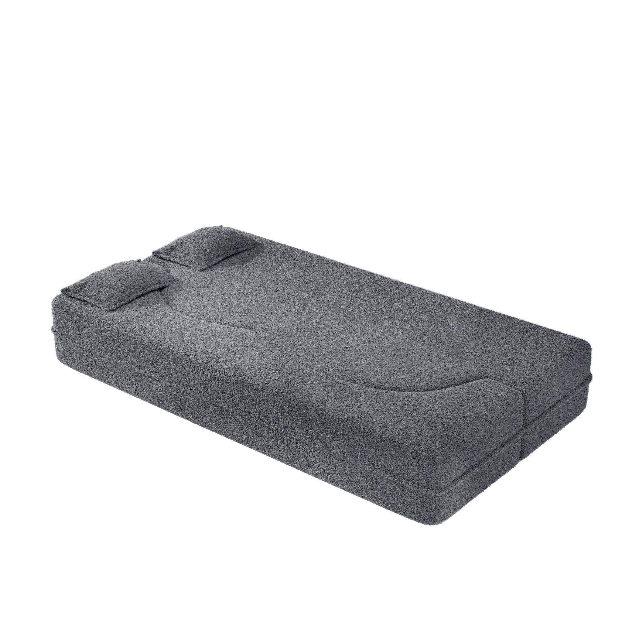 Modern Floor Sofa With 2 Pillows, Twin Size For Living Room