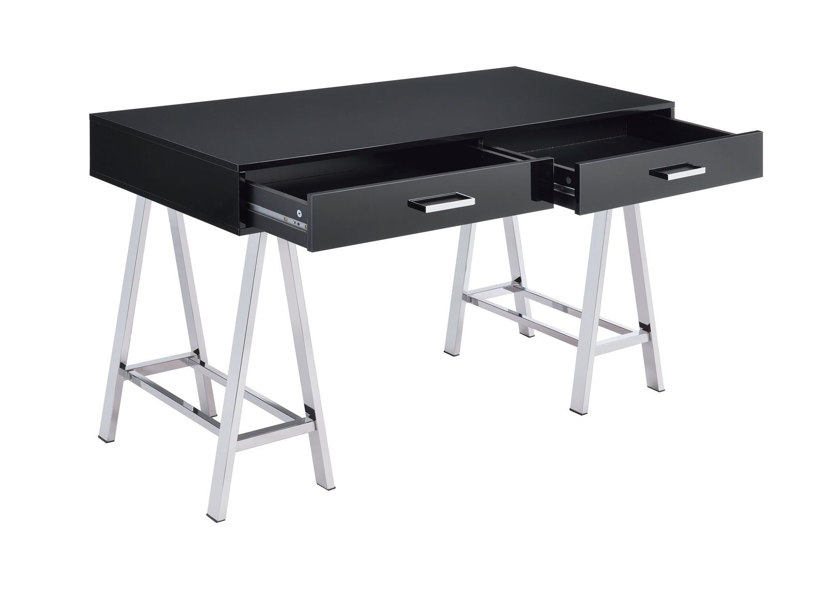 ACME Coleen - Desk - Black High Gloss & Chrome | Meri Furniture
