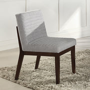 ACME Edwyn - Side Chair (Set of 2) - Gray Fabric & Brown Finish | Meri Furniture