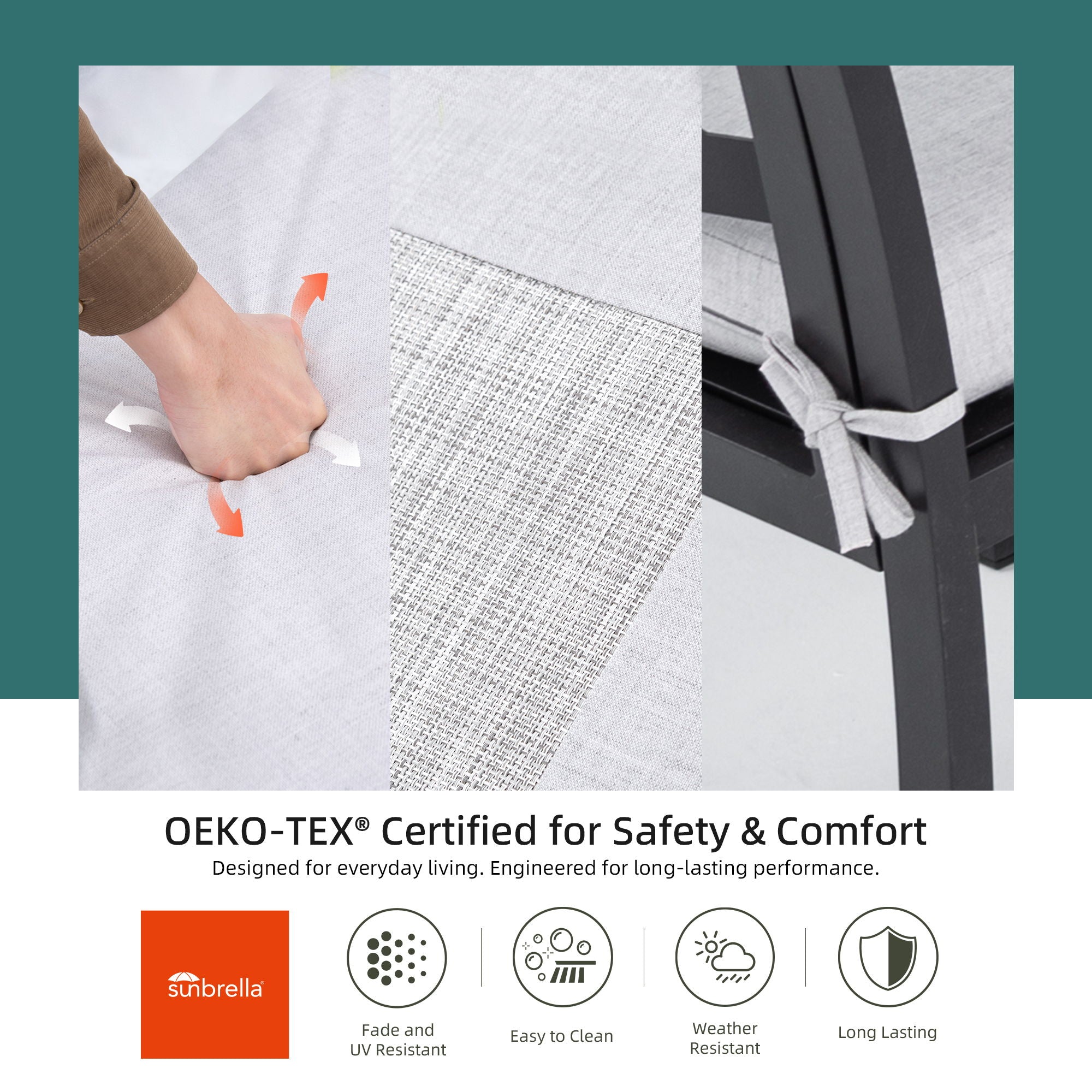 Outdoor Patio Stationary Dining Chairs With Outdoor Grade Sunbrella Cushions, Branch Like Backrest (Set of 2) - Bourbon Brown