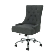 Glory Diamond Tufted Upholstered Office Chair With Rolling Casters And Sloped Arms - Dark Gray / Chrome