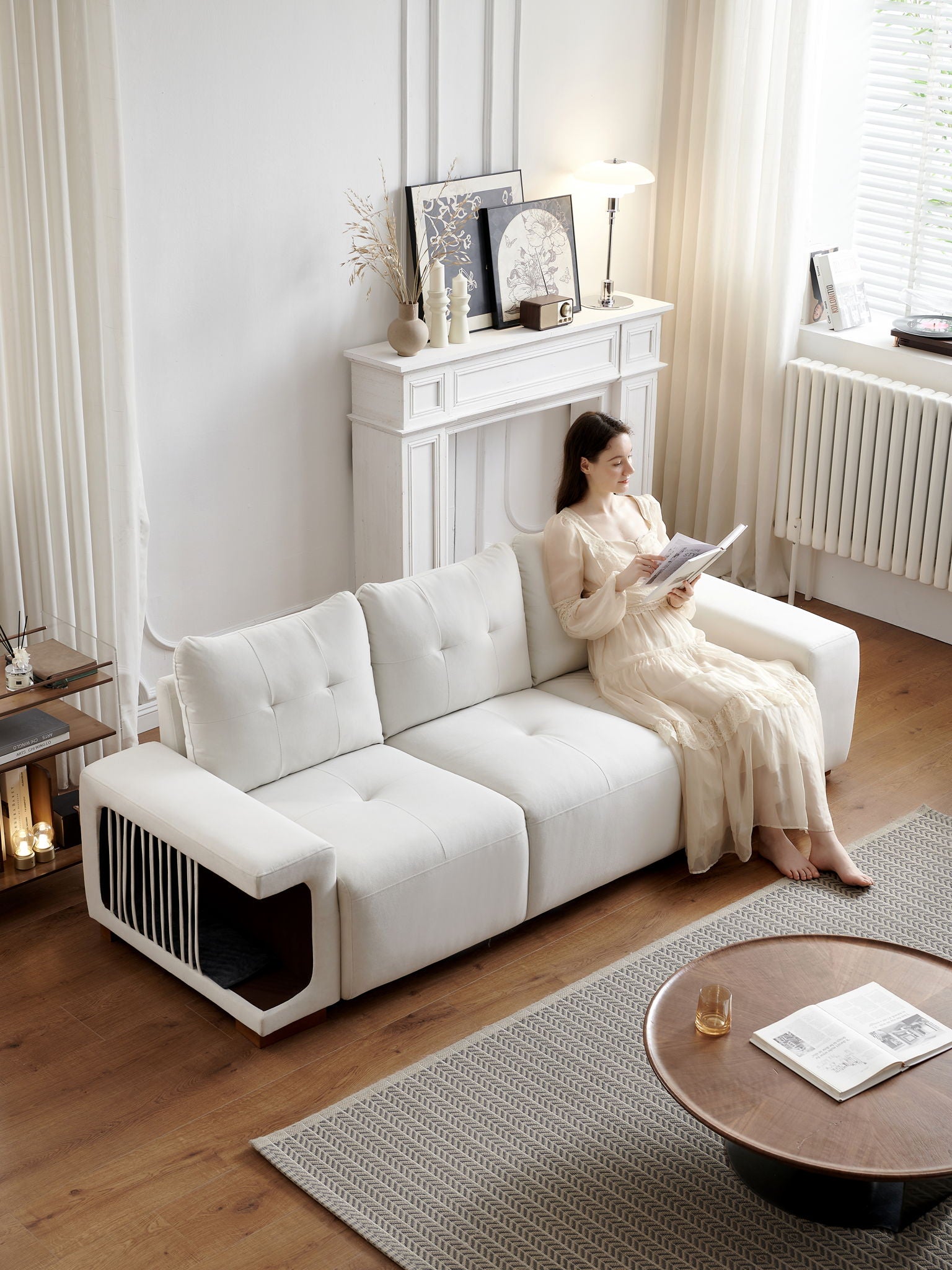 3 Seater Sofa Couch For Living Room, Modern Couches For Small Space, Cat Nest Sofa, For Cat Friendly, Comfy Couch With Waterproof And Cat Scratch Resistant Fabric