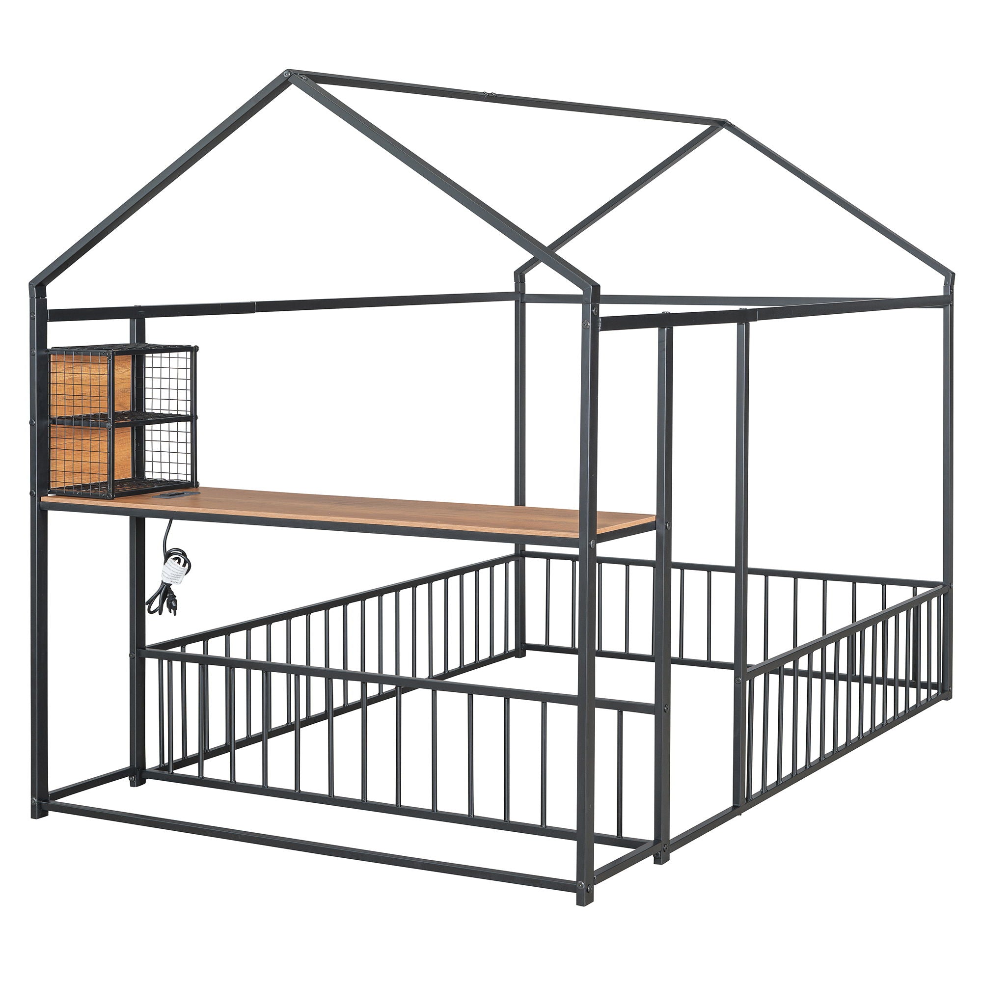 House Frame With Desk, Shelves, Power Outlets And USB Ports