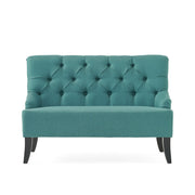 Nicole - French Style Upholstered Loveseat With Tufted Backrest - Teal