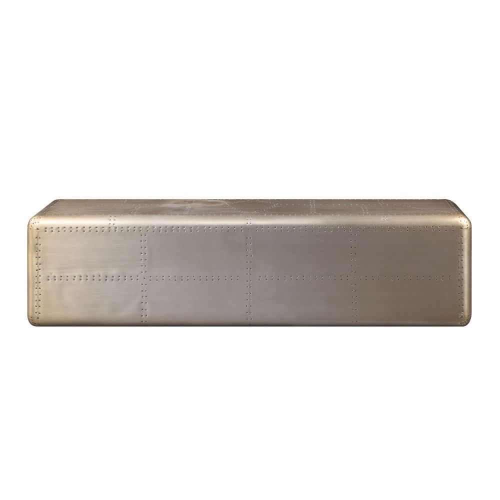 ACME Jennavieve - TV Stand - Gold Aluminum | Meri Furniture