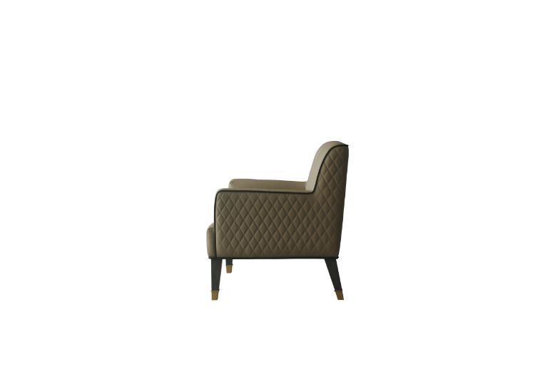 ACME House - Beatrice Accent Chair - Tan PU & Charcoal Finish | Meri Furniture