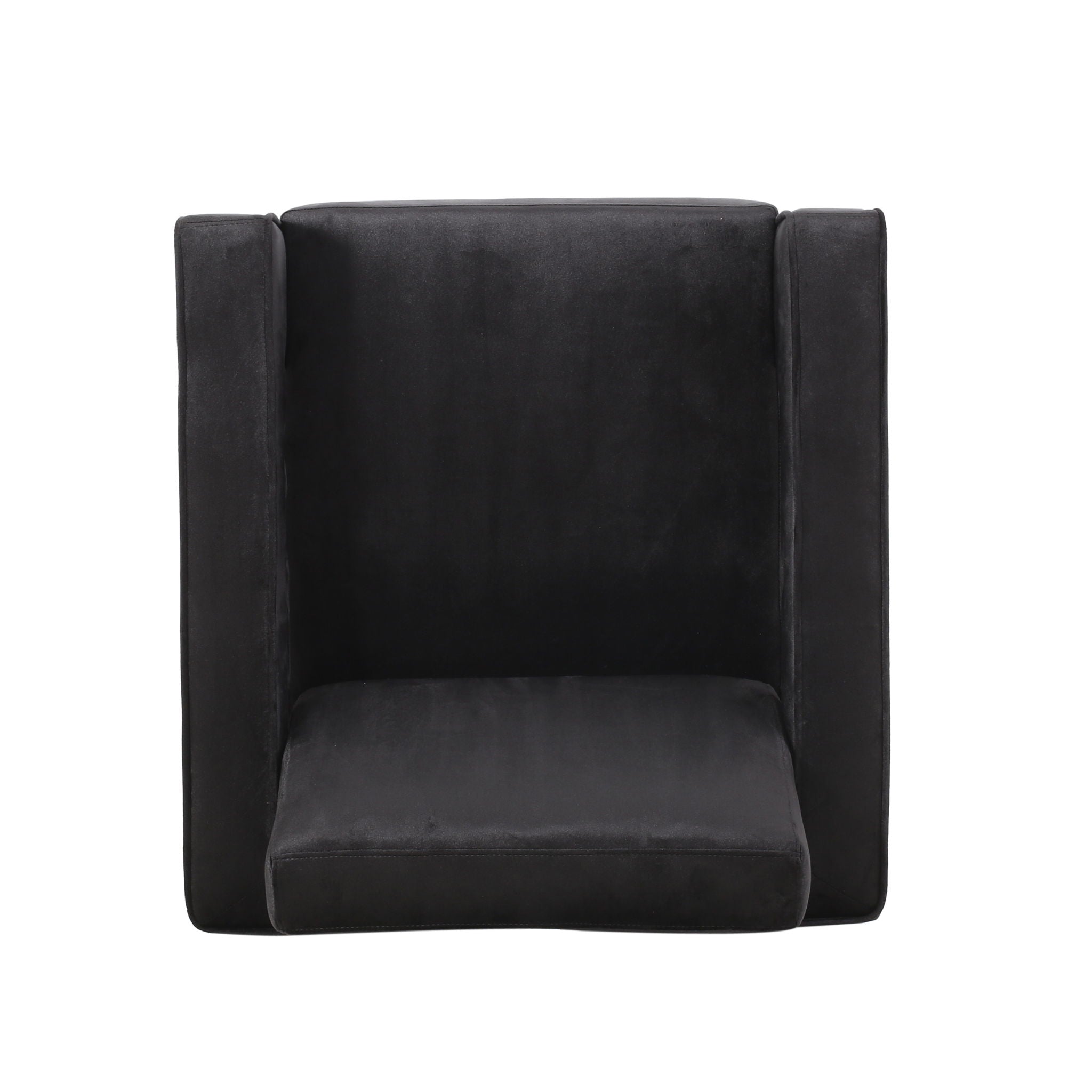 Modern Glam Club Arm Chair With Velvet Upholstery And Stainless Steel Legs - Black