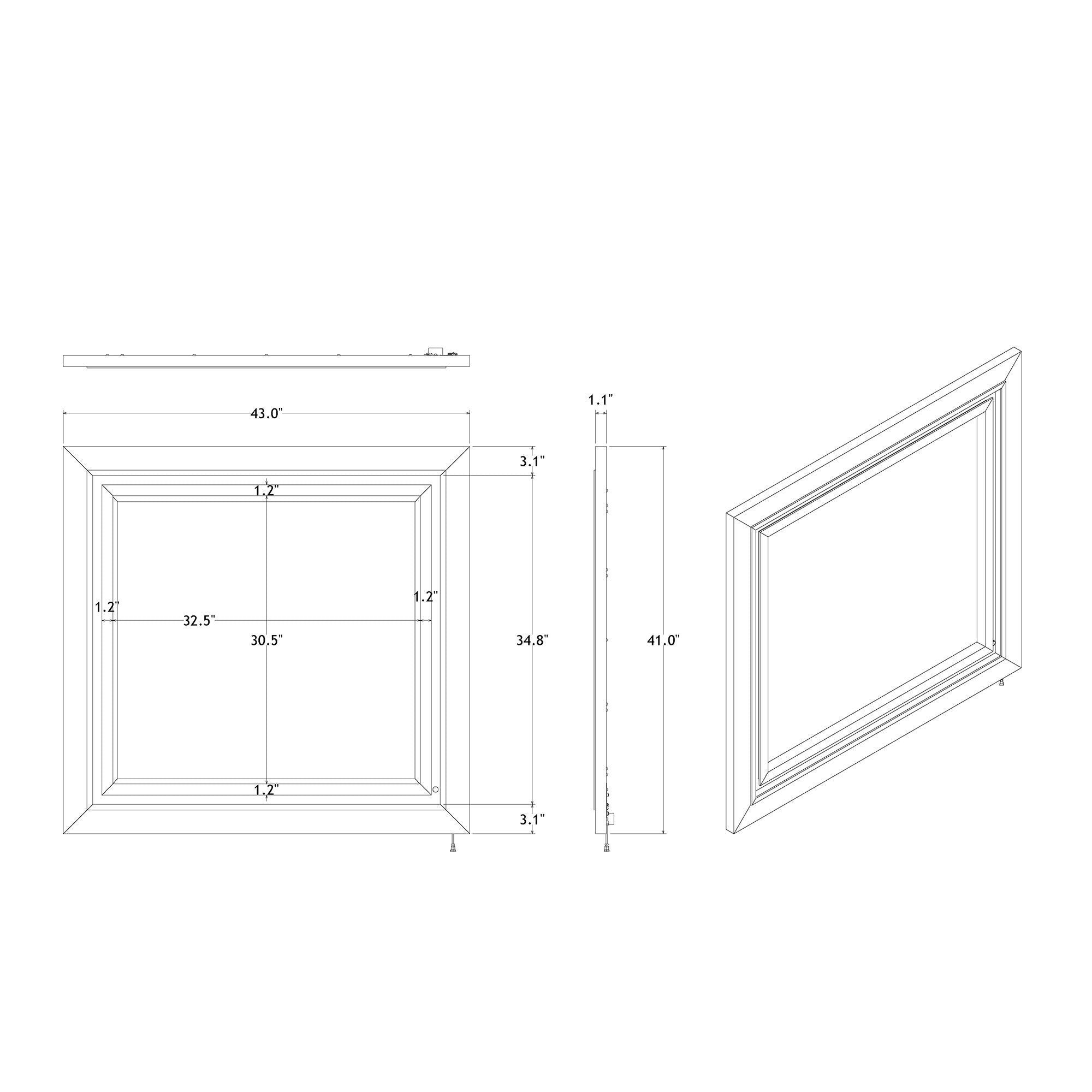 Skye - Marble Mirror - White