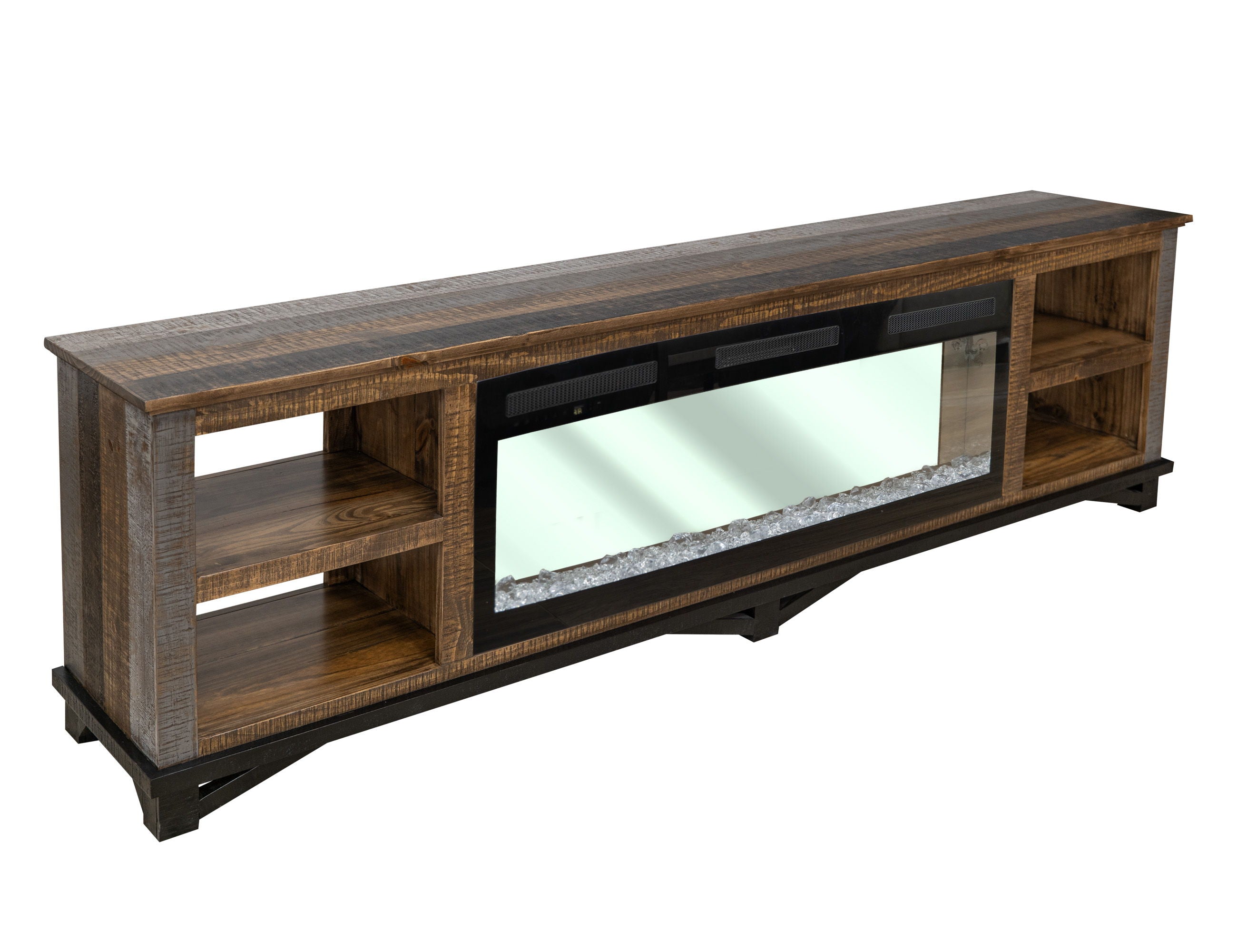 International Furniture Direct Loft Brown - Electric Fireplace - Dark Brown | Meri Furniture
