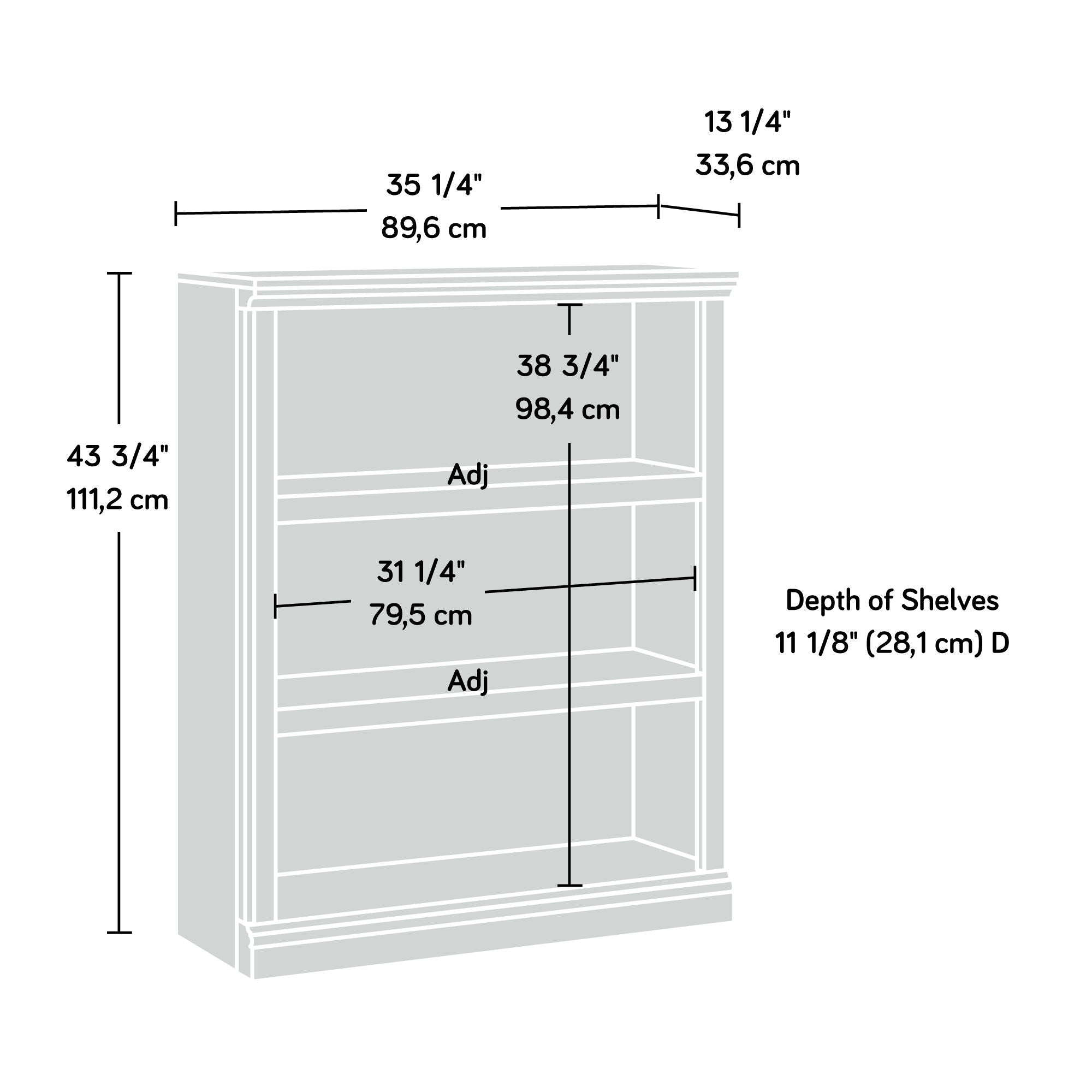 3-Shelf Bookcase Oiled Oak