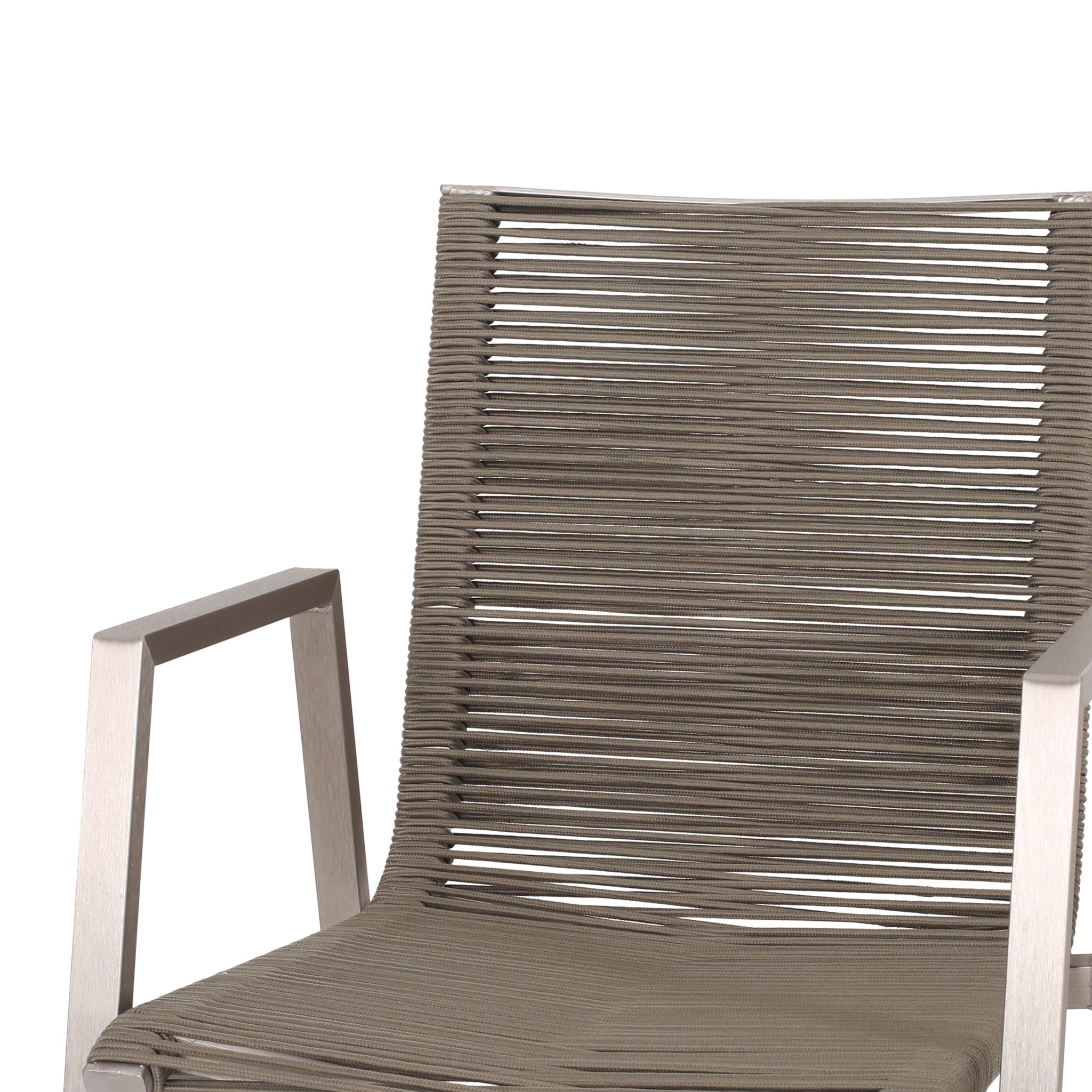 Outdoor Modern Aluminum Dining Chair Set With Rope Sea (Set of 2)