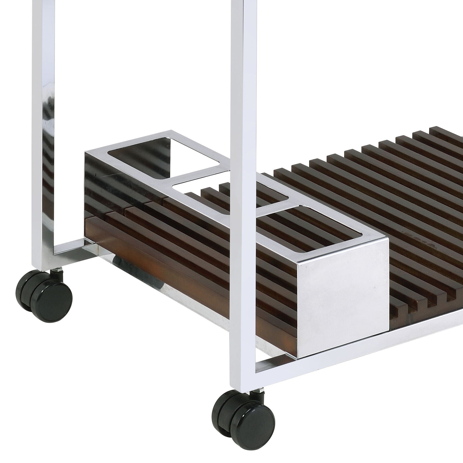 Lisses - Serving Cart - Chrome / Walnut