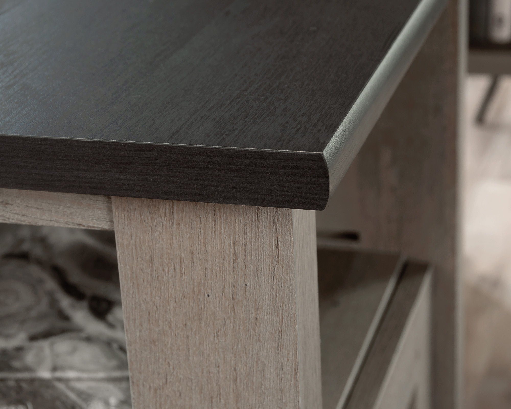 L-Shaped Home Office Desk in Mystic Oak