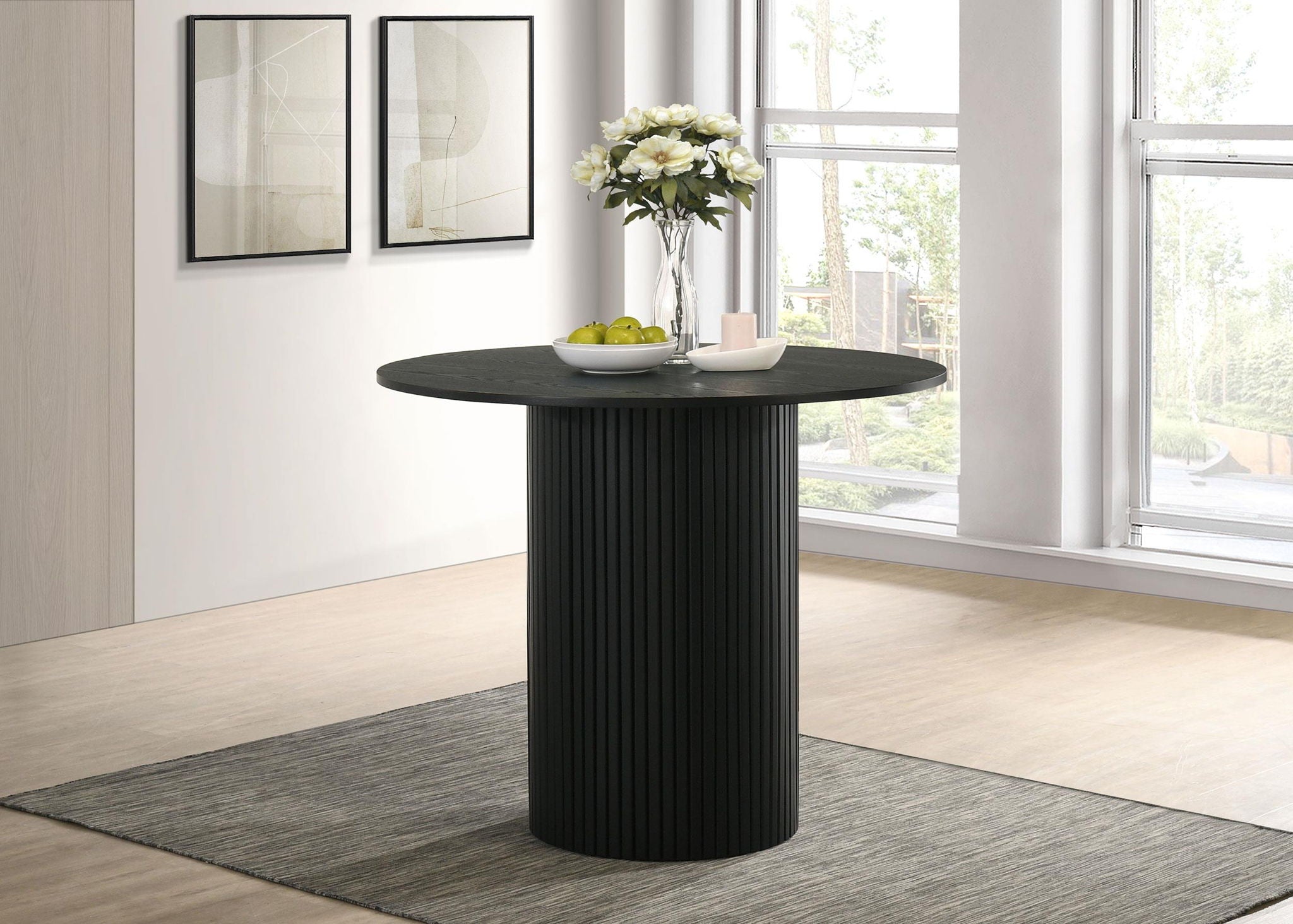 Hamlyn 43-inch Round Wood Counter Height Dining Table Black