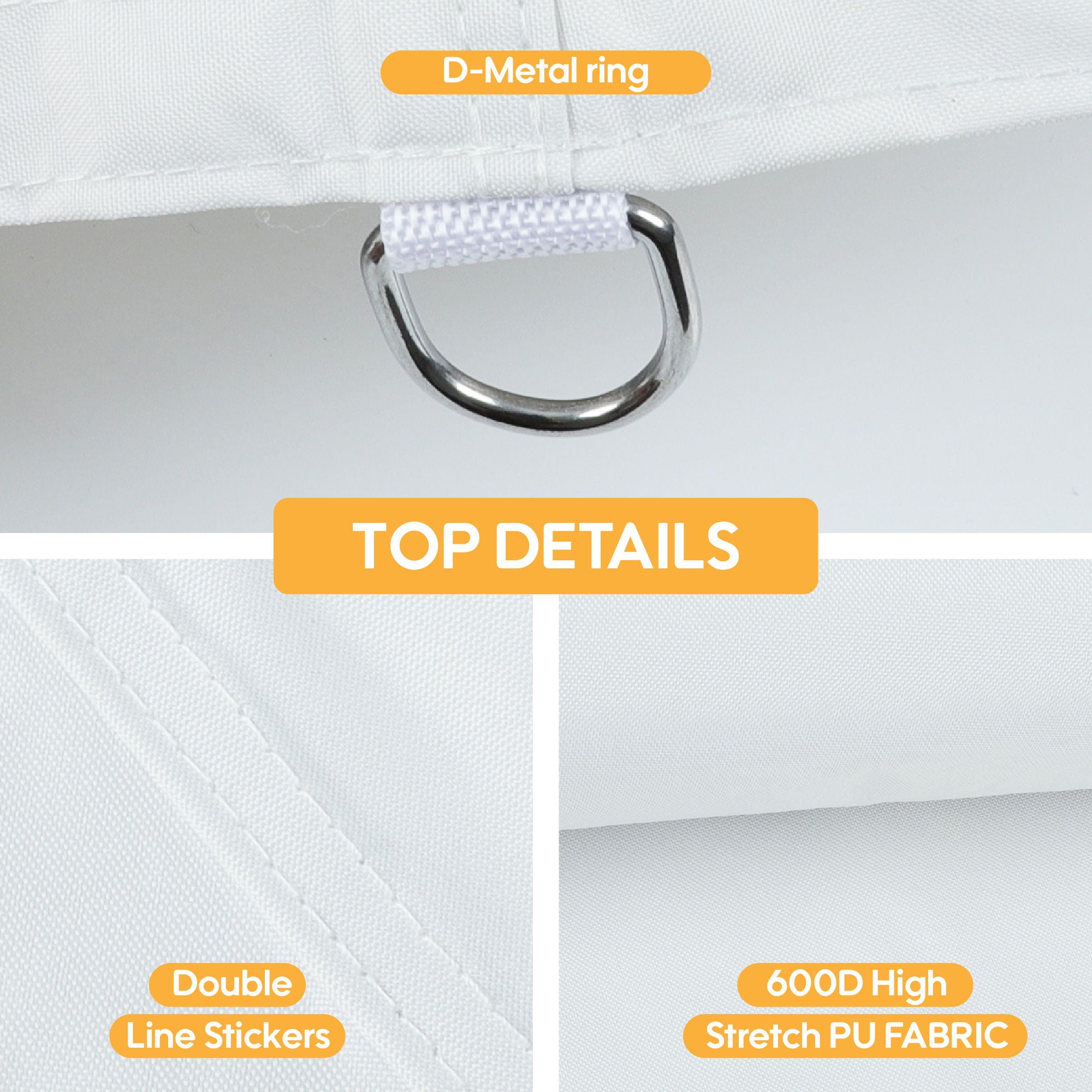 Canopy Replacement Top With 4 Pack W8 Bags, Pop Up Tent Cover Only, Frame Not Included