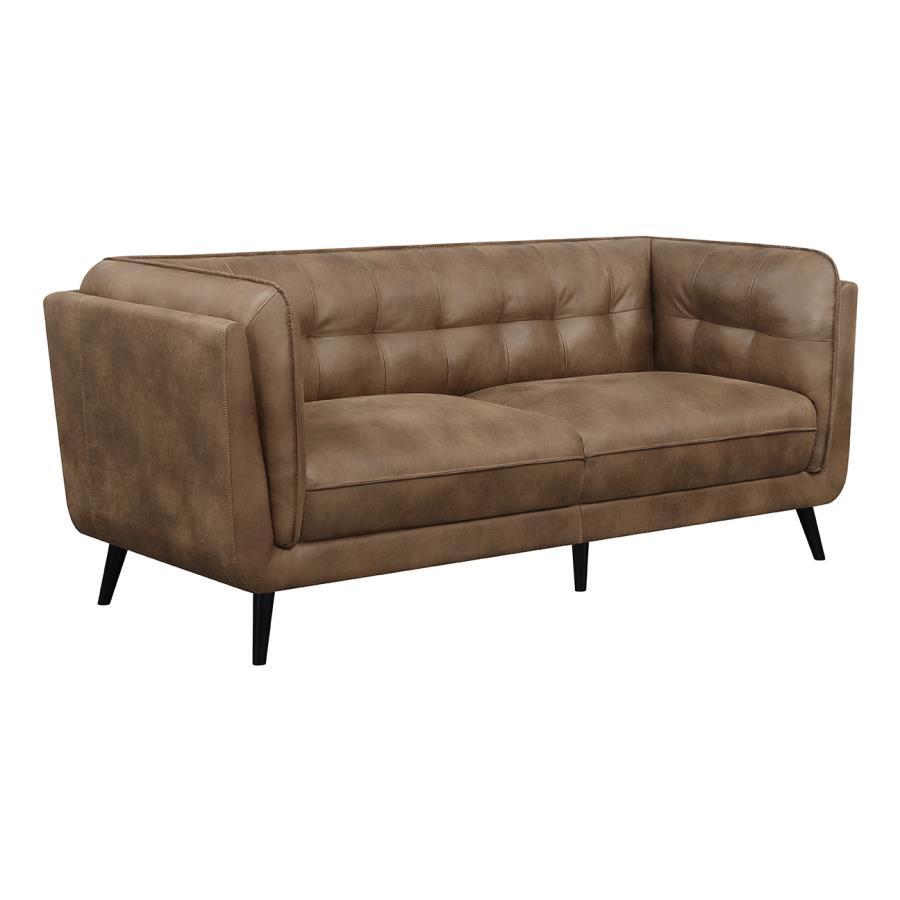 Coaster Fine Furniture Thatcher - Upholstered Tuxedo Arm Tufted Sofa - Brown | Meri Furniture