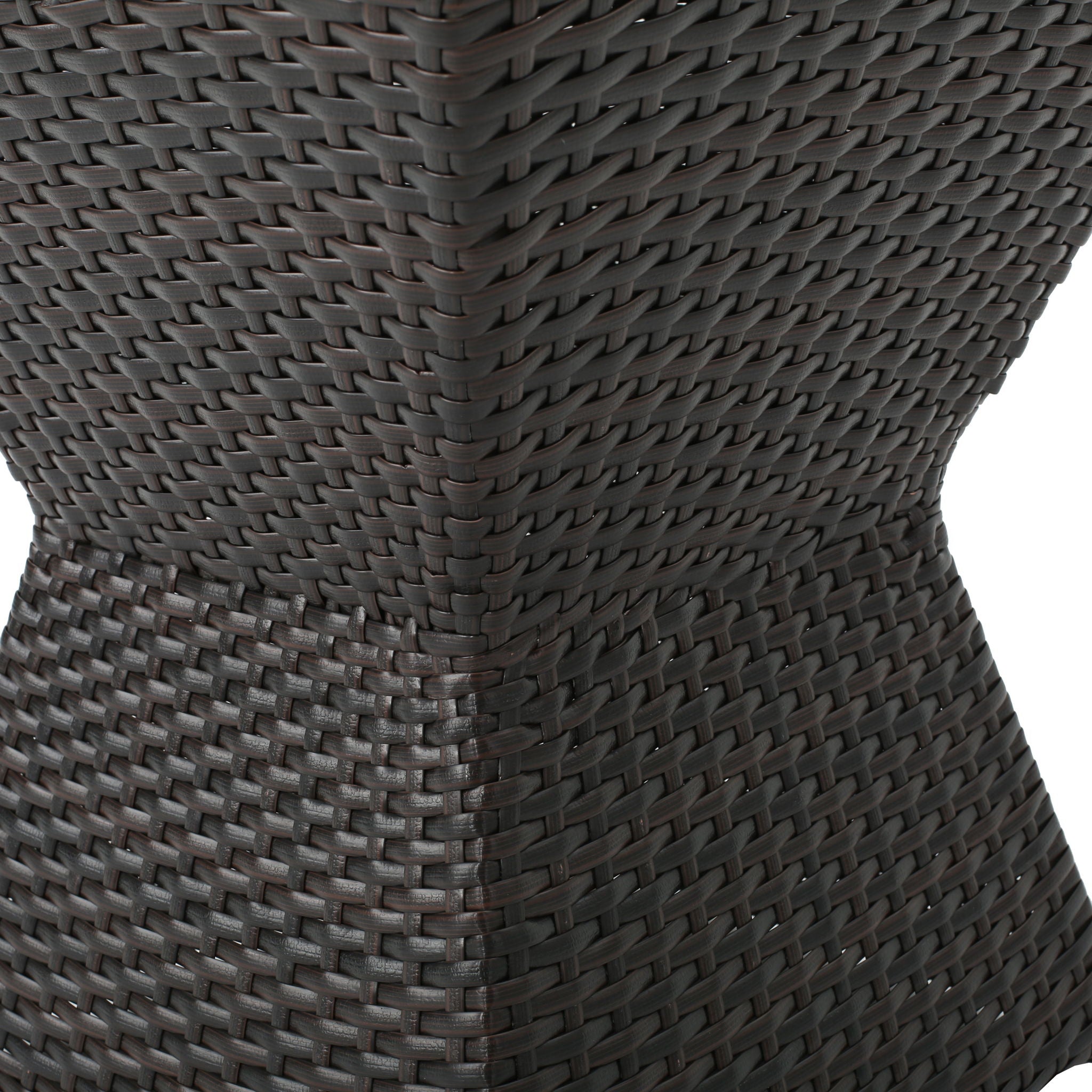 Outdoor Wicker End Table - Brown Multi