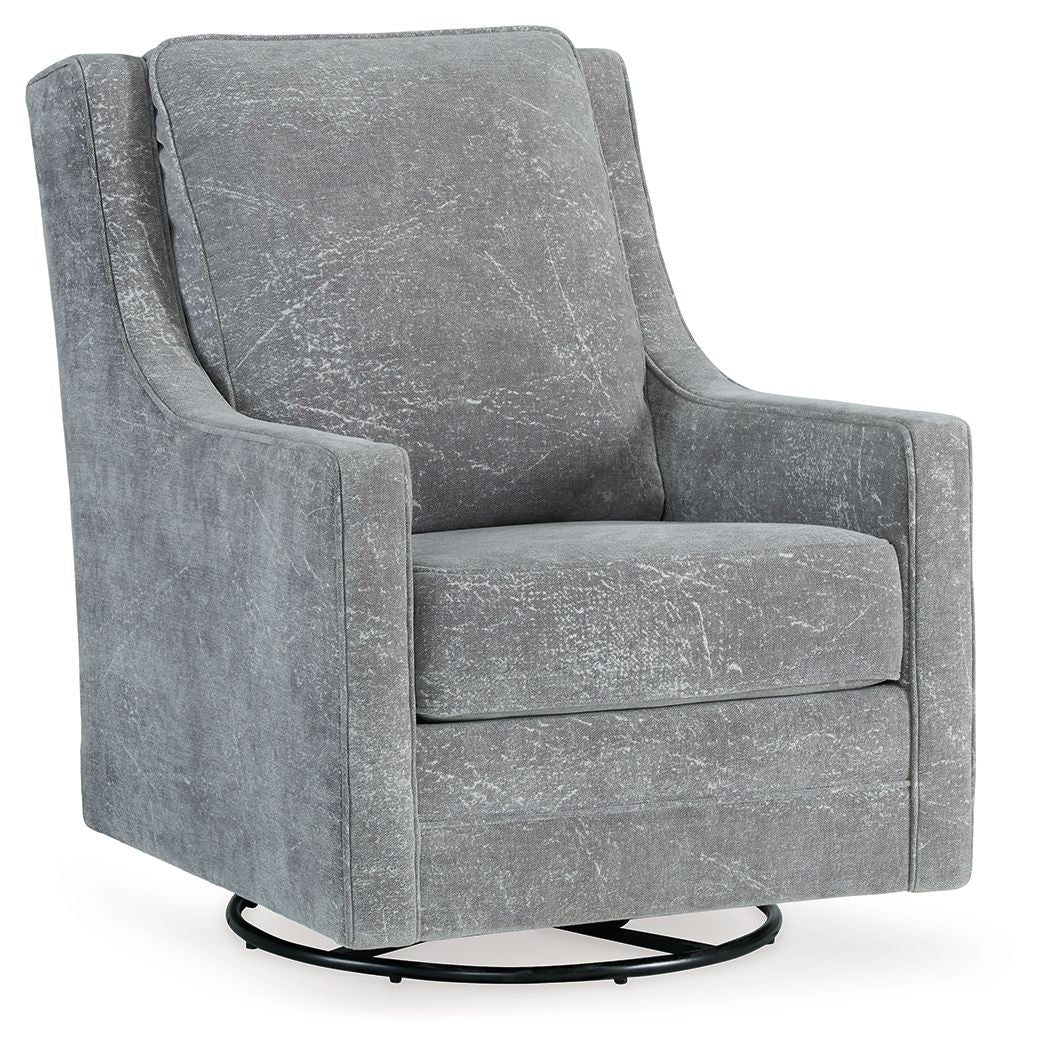 Signature Design by Ashley® Kambria - Ash - Swivel Glider Accent Chair | Meri Furniture