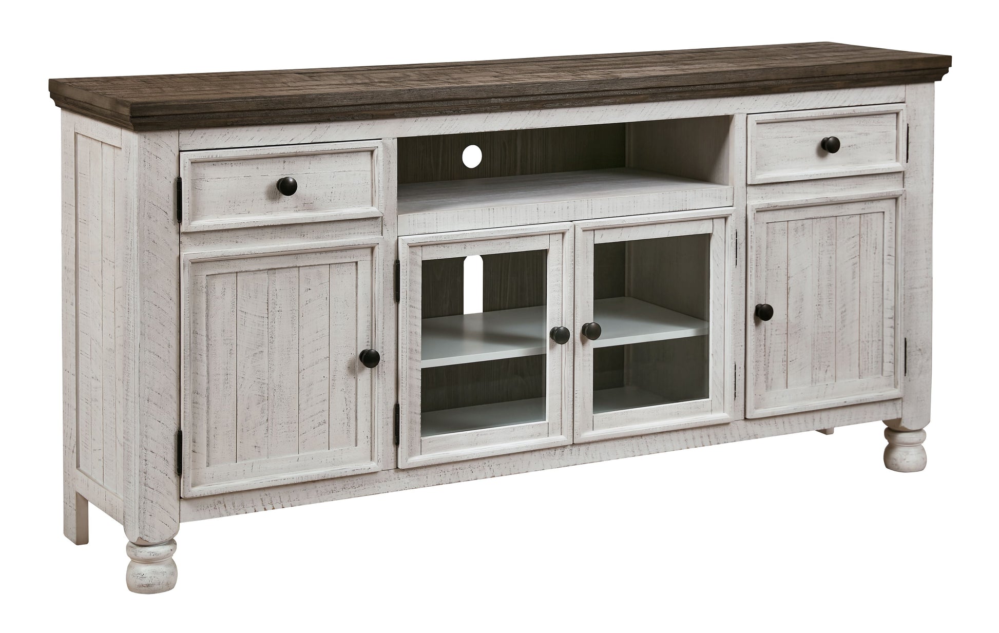 Signature Design by Ashley® Havalance - Brown / Beige - Extra Large TV Stand - 4 Doors | Meri Furniture