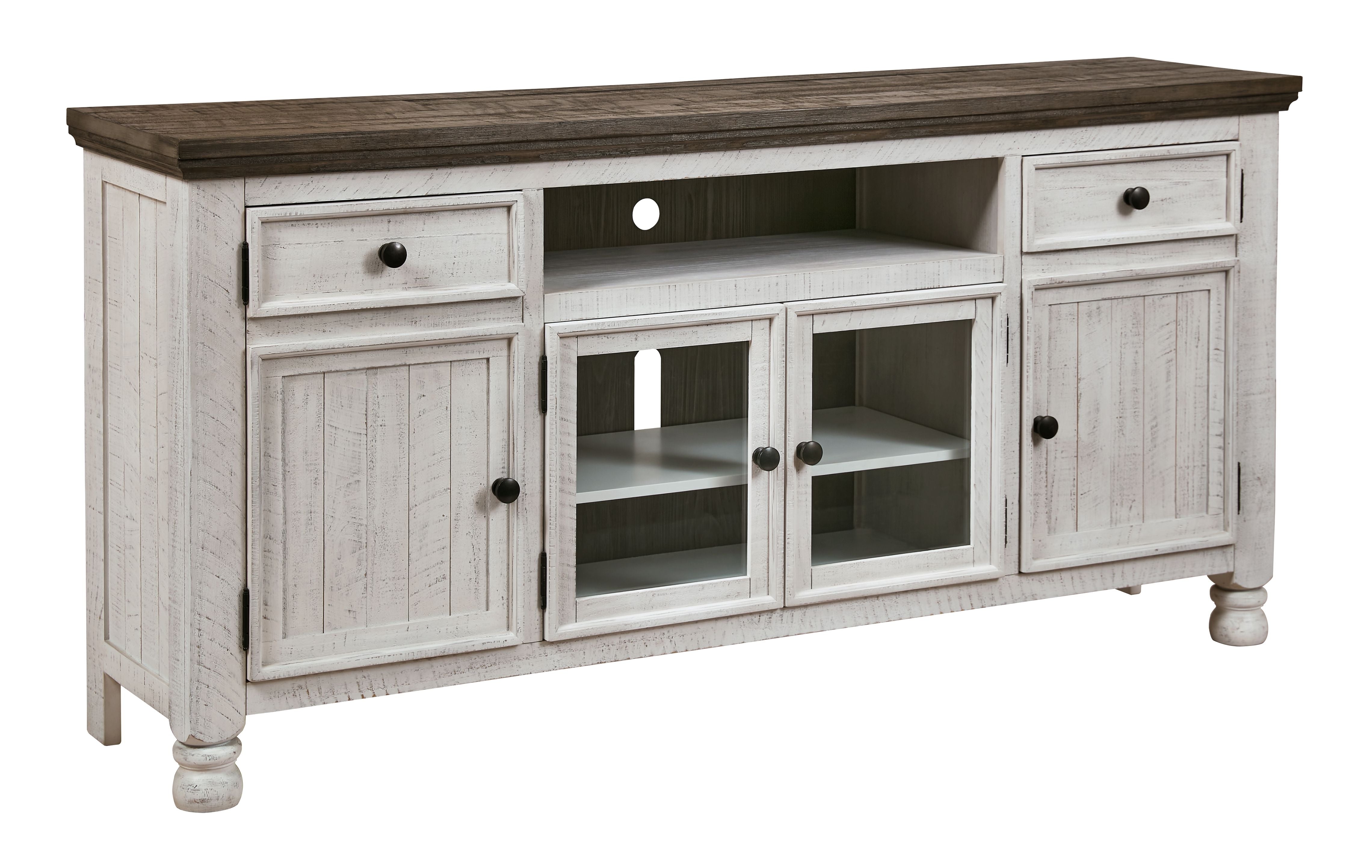 Signature Design by Ashley® Havalance - Brown / Beige - Extra Large TV Stand - 4 Doors | Meri Furniture