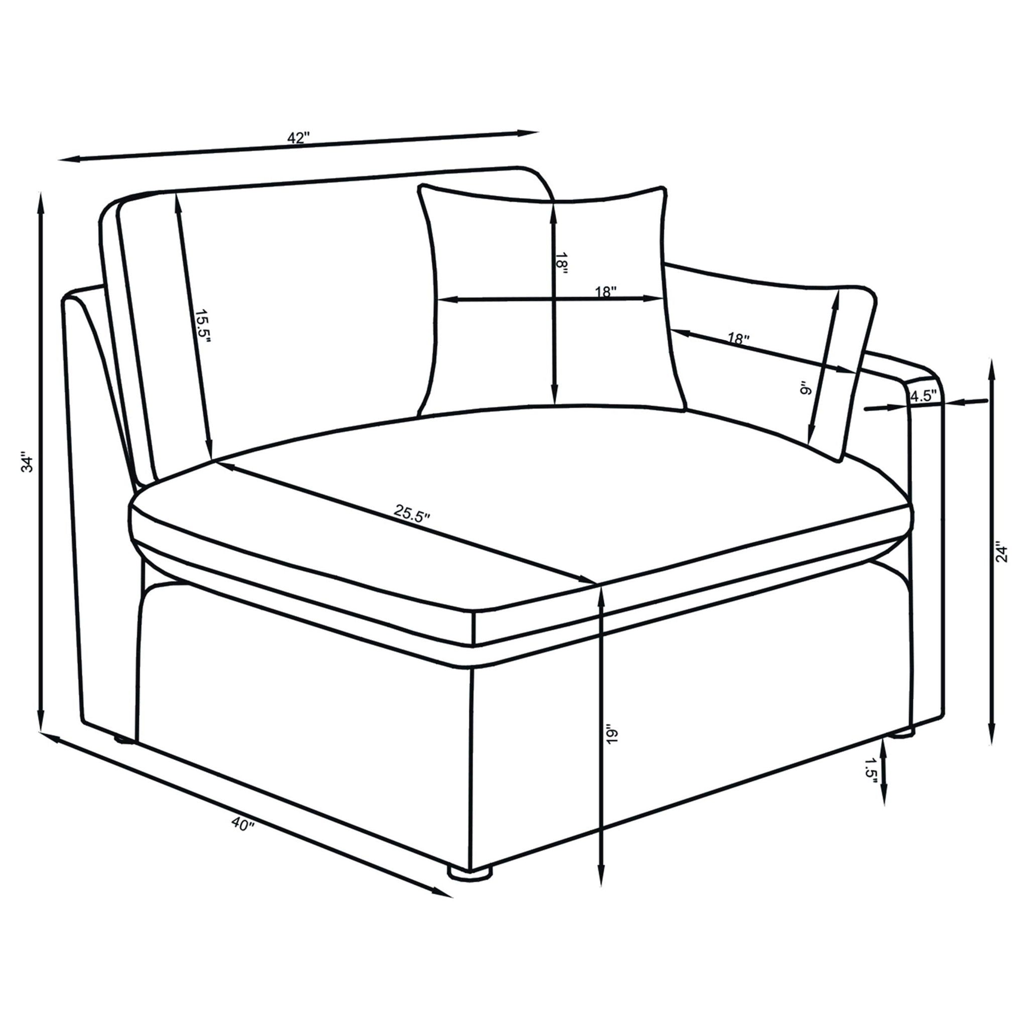 Hobson 5-piece Upholstered Modular Sectional Sofa Charcoal