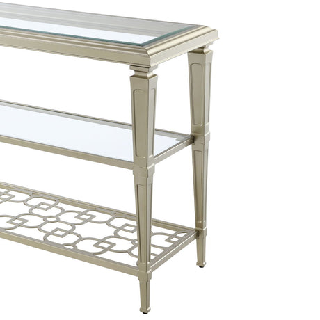 Zaba - Sofa Table - Glass Top & Silver