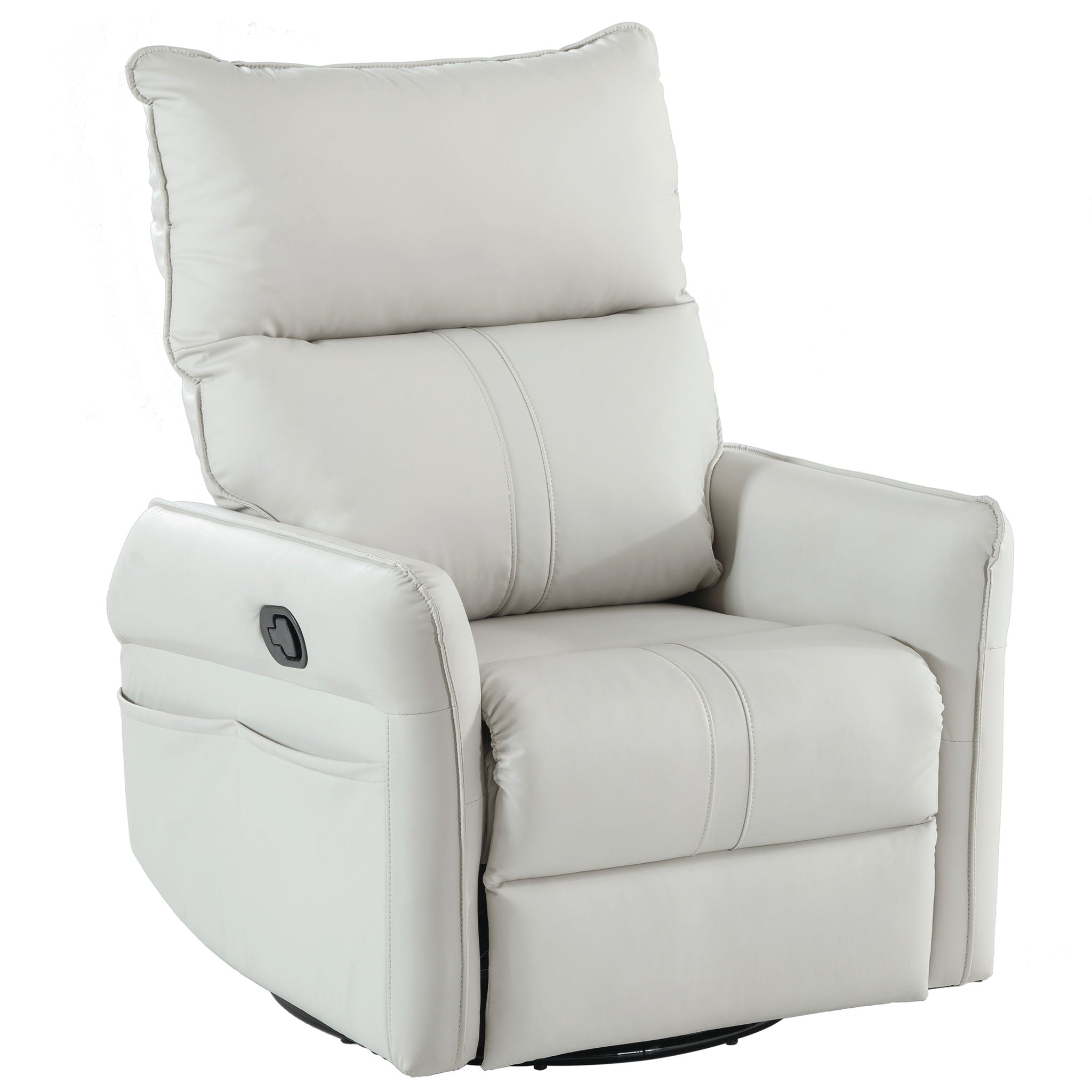 360° Modern Small Rocking Swivel Recliner Chair With Side Pocket
