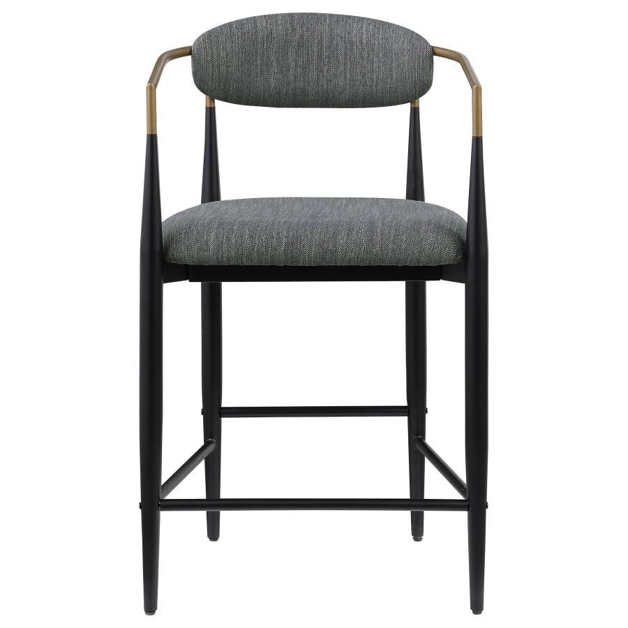 Coaster Fine Furniture Tina - Metal Counter Height Bar Stool With Upholstered Back And Seat (Set of 2) | Meri Furniture