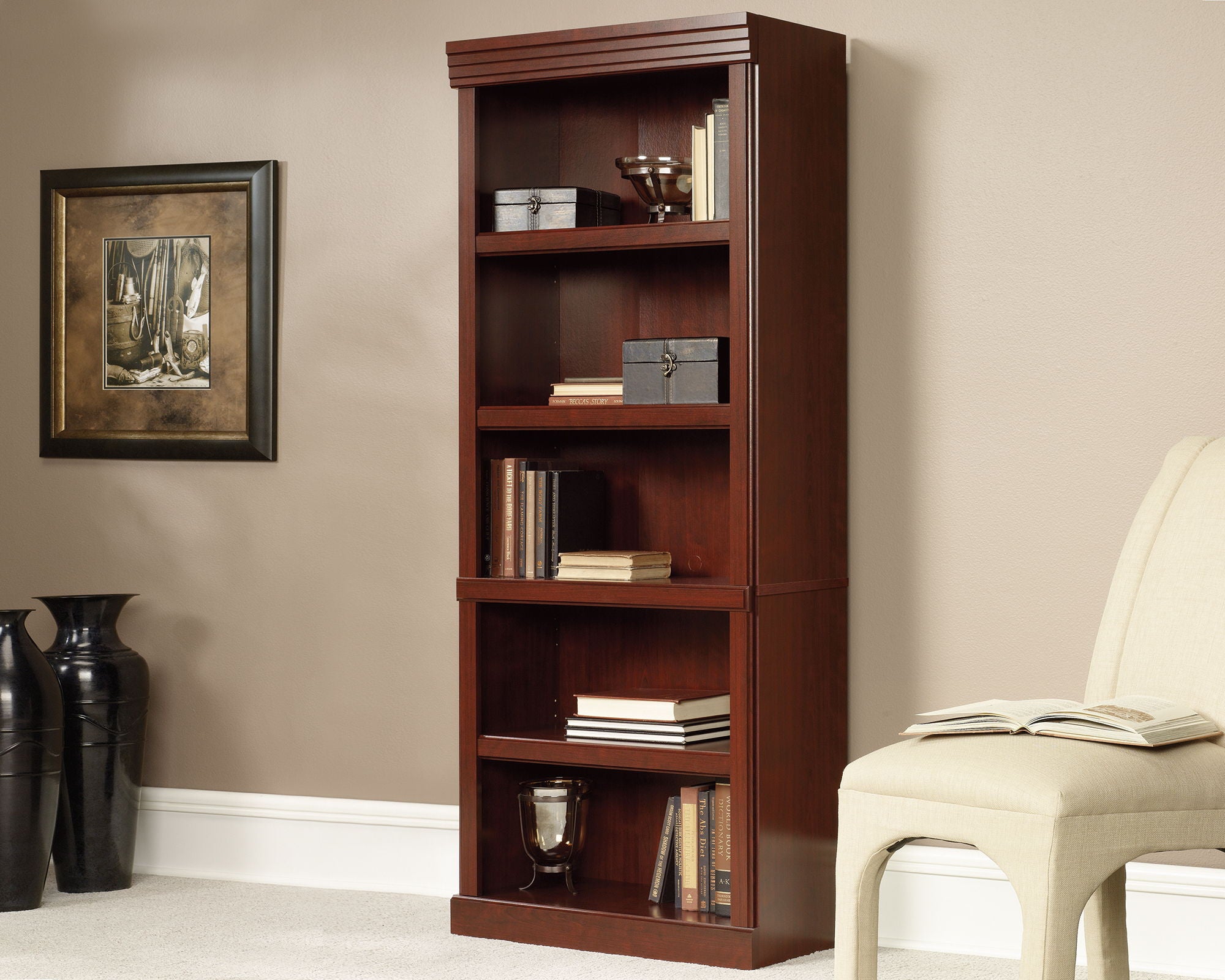 Heritage Hill 5-Shelf Bookcase Library Classic Cherry