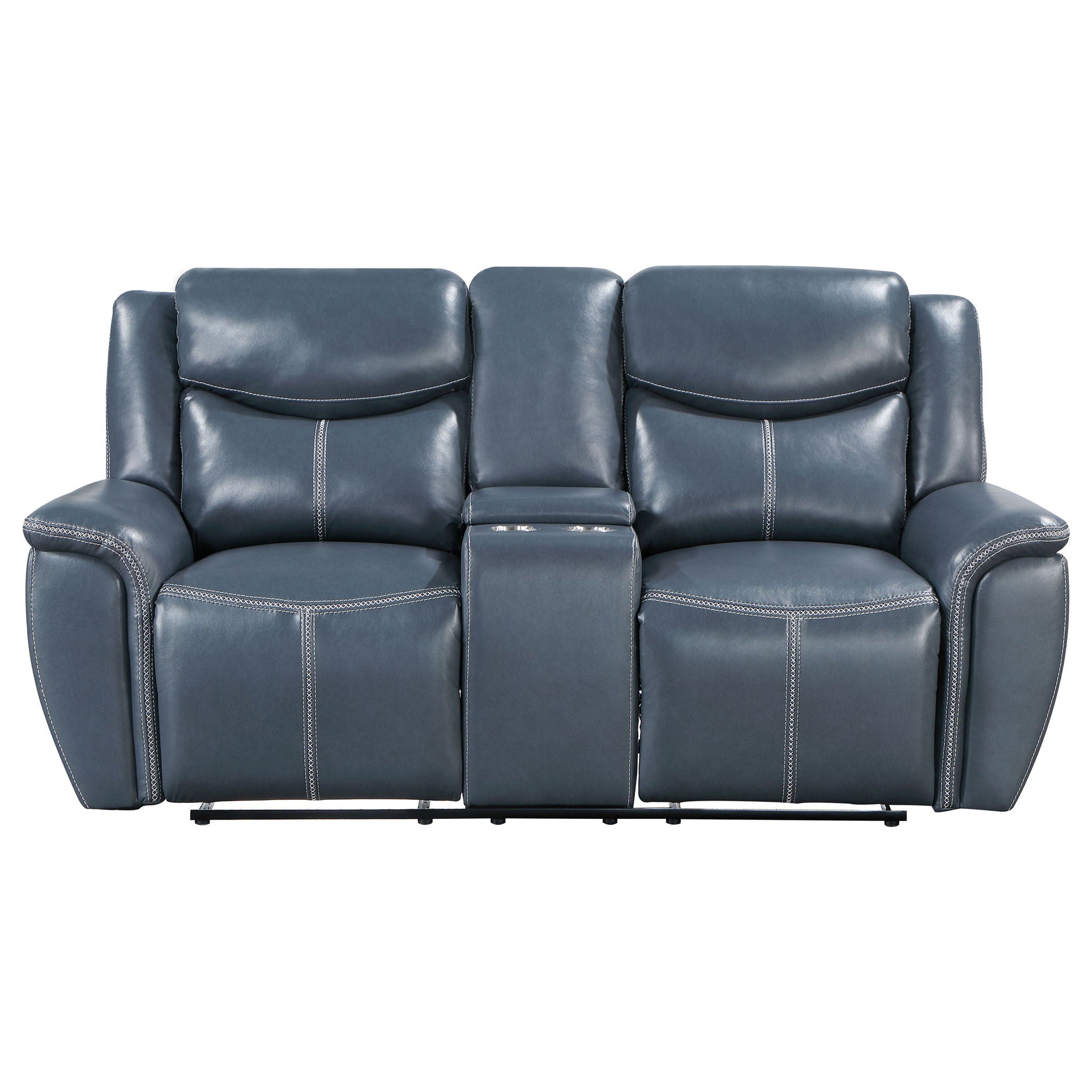 Stanwicke - Motion Reclining Loveseat With Console - Blue