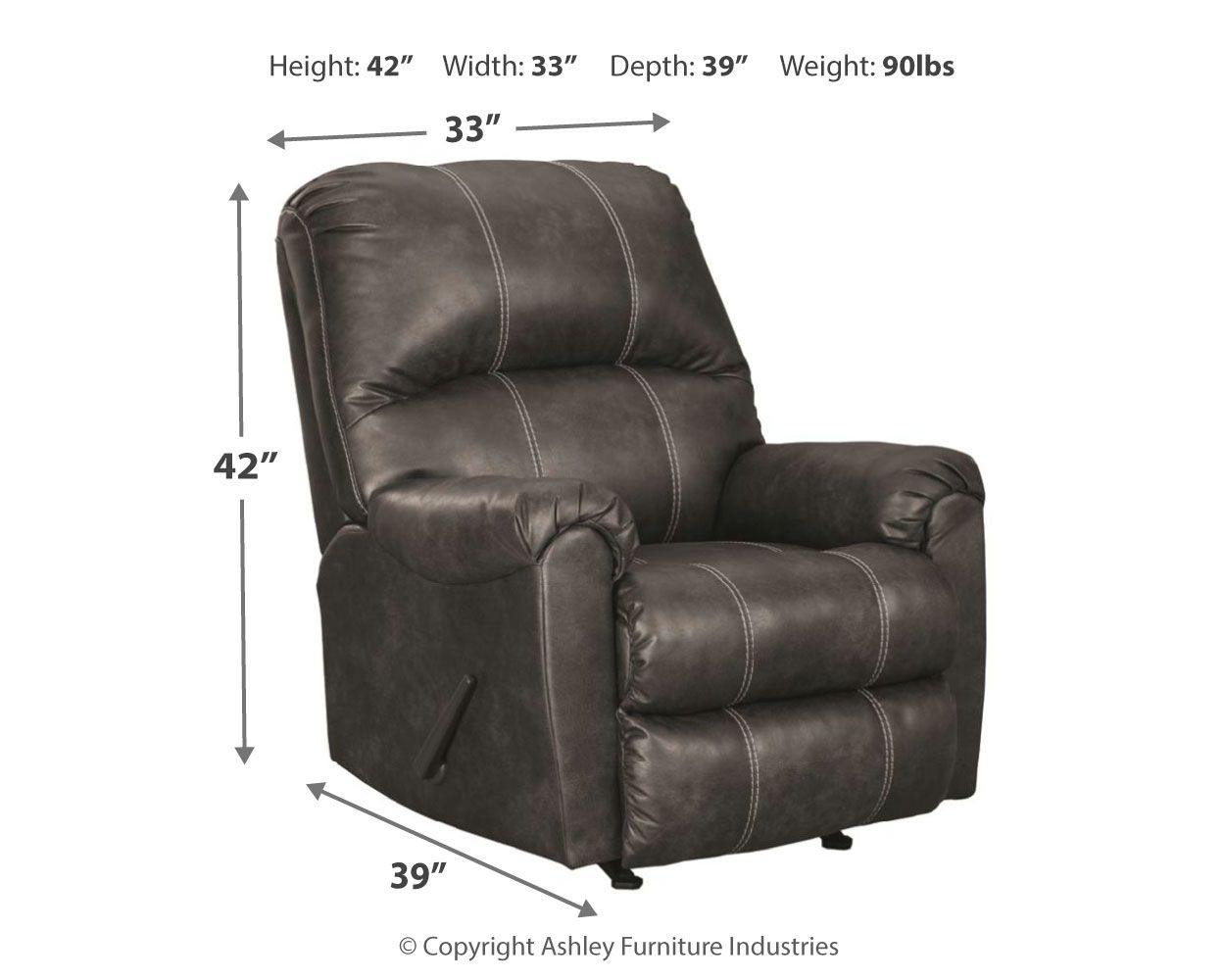 Ashley Furniture Kincord - Midnight - Rocker Recliner | Meri Furniture