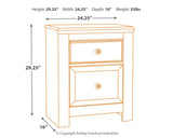 Paxberry - Whitewash - Two Drawer Night Stand