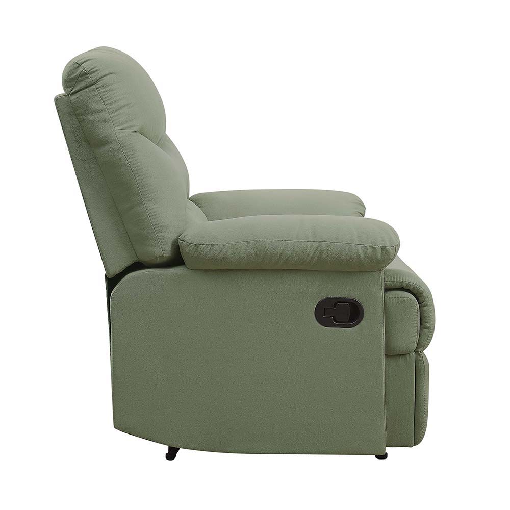 ACME The lovely Arcadia recliner offers comfort, style and value for any home. A smooth microfiber seat cushion provides relaxation from seat to toe with an easy to reach external handle for operating the reclining mechanism. | Meri Furniture