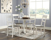 Signature Design by Ashley® Nelling - White / Brown / Beige - 6 Pc. - Dining Room Table, 4 Side Chairs | Meri Furniture