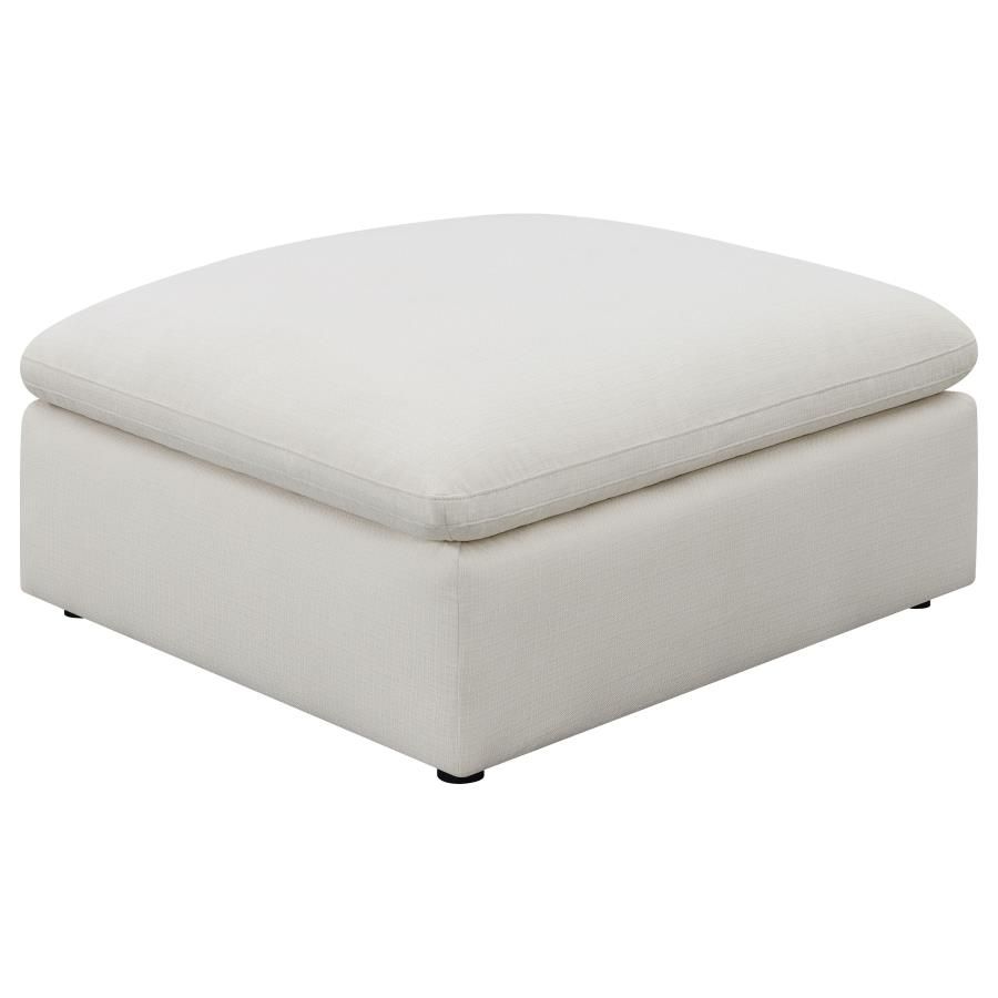 Coaster Fine Furniture Hobson - Square Upholstered Ottoman - Ivory | Meri Furniture