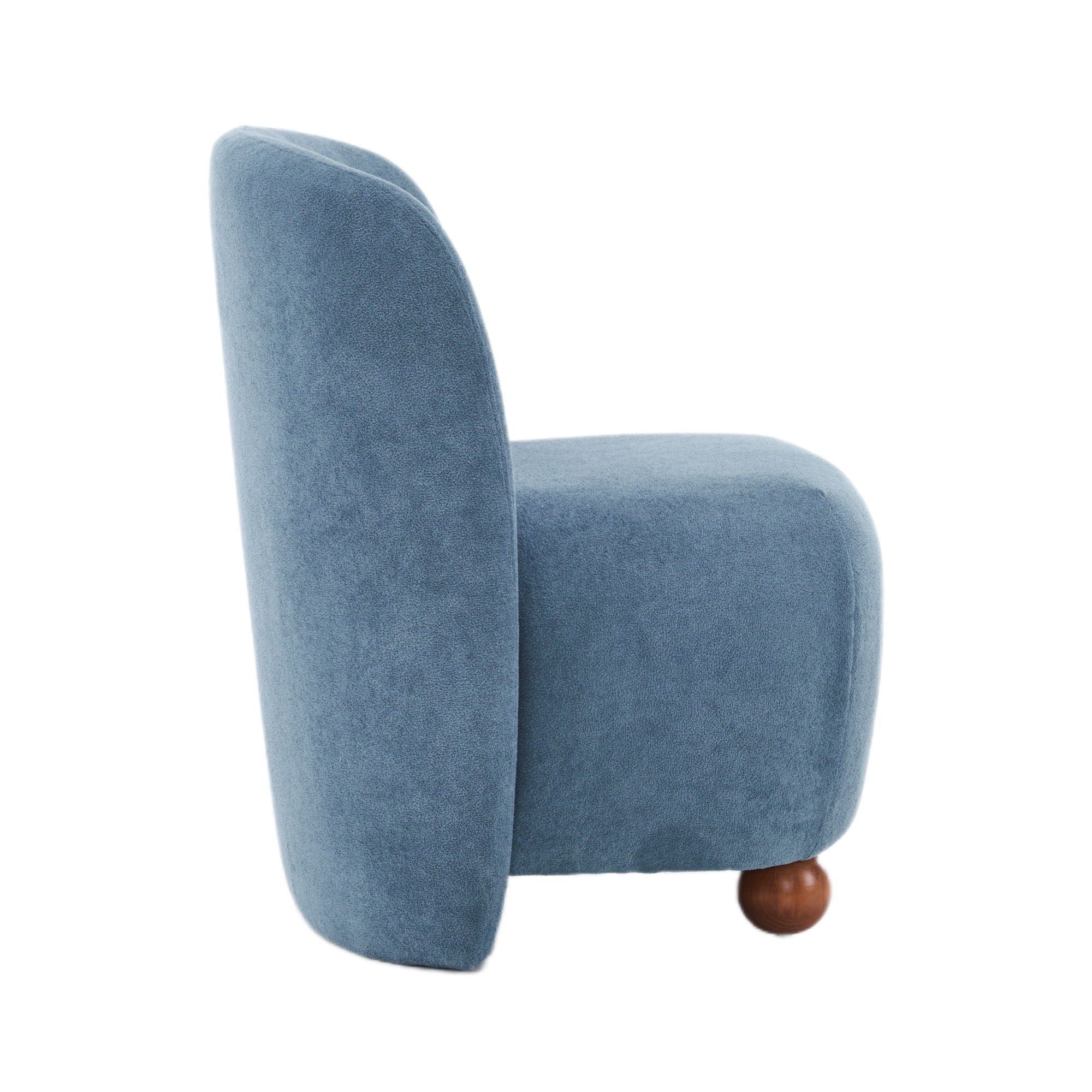 Modern Low Back Accent Upholstered Armless Living Room Chairs, Round Feet