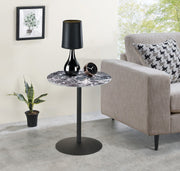 Circa 17.5"W End Table with Black Marble Textured Top