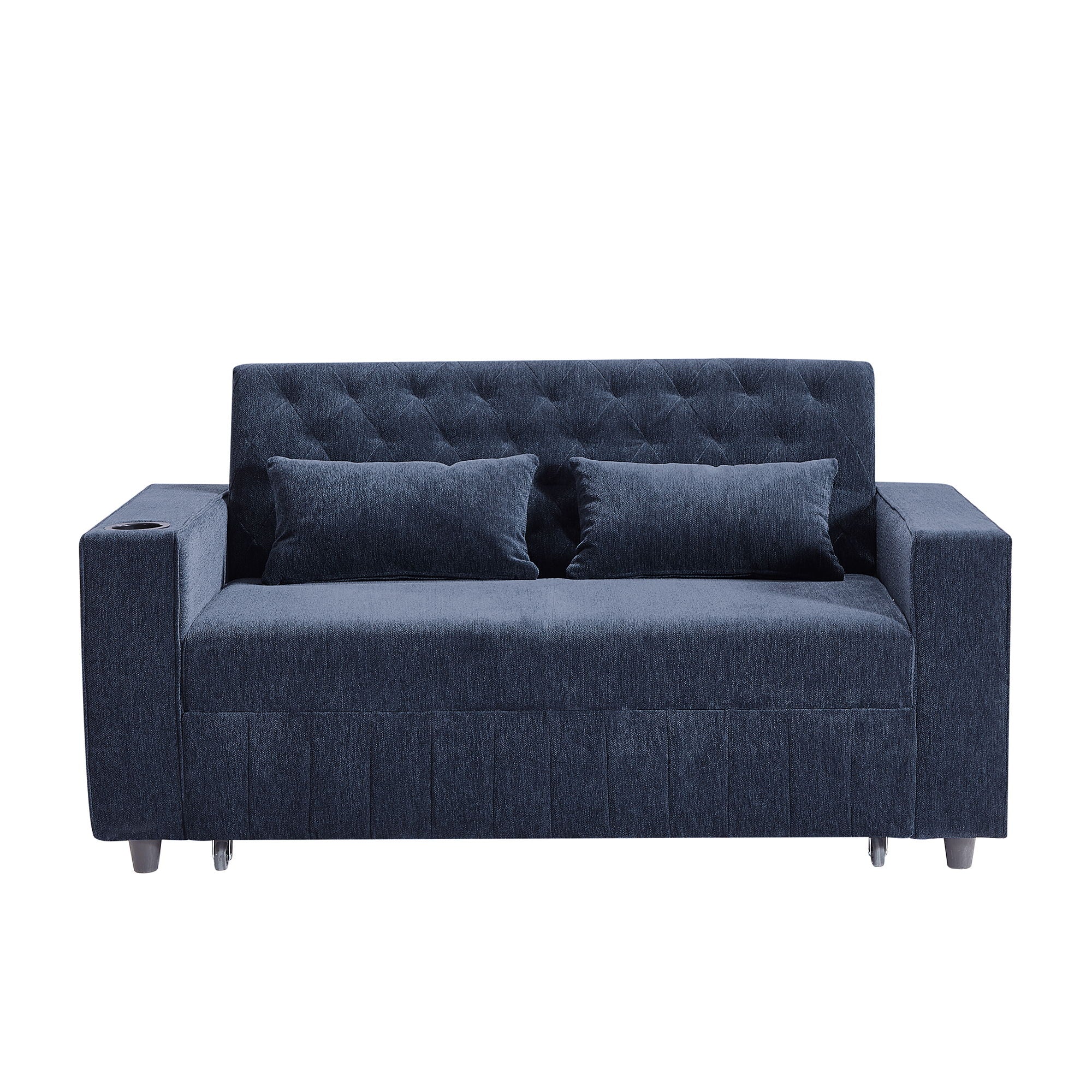 Pull-Out Sofa Bed Convertible Couch With Adjustable Backrest For Living Room