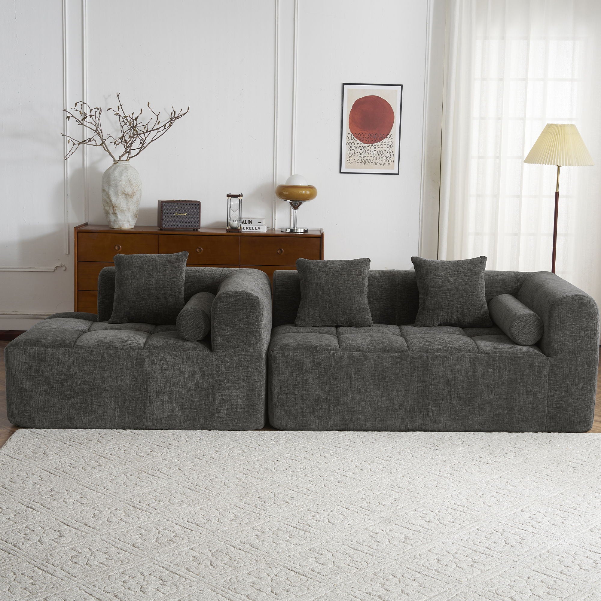 Sectional Free Combined Sofa With 2 Side Pockets