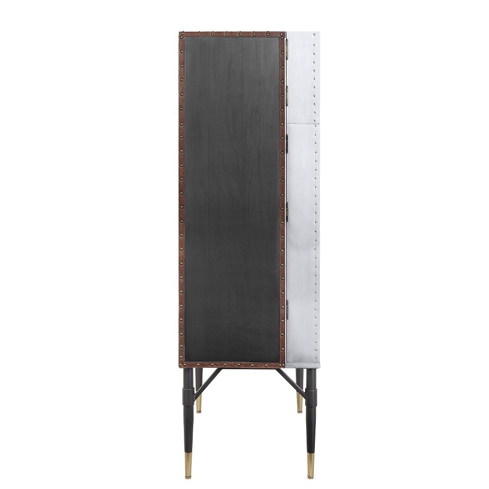 ACME Yoela - Wine Cabinet - Aluminum | Meri Furniture