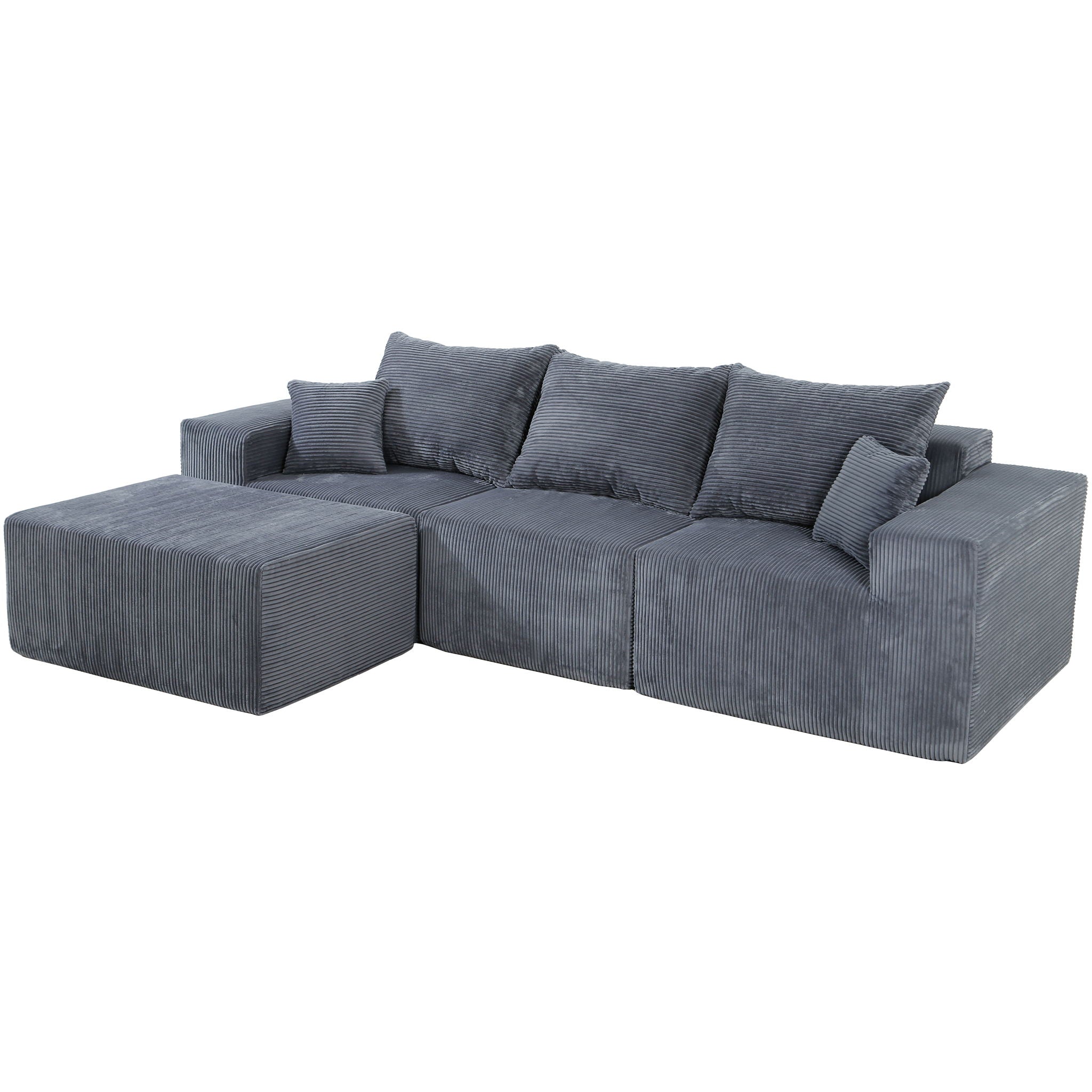 Modular Sectional Sofa, Convertible Couch With Chaise Corduroy