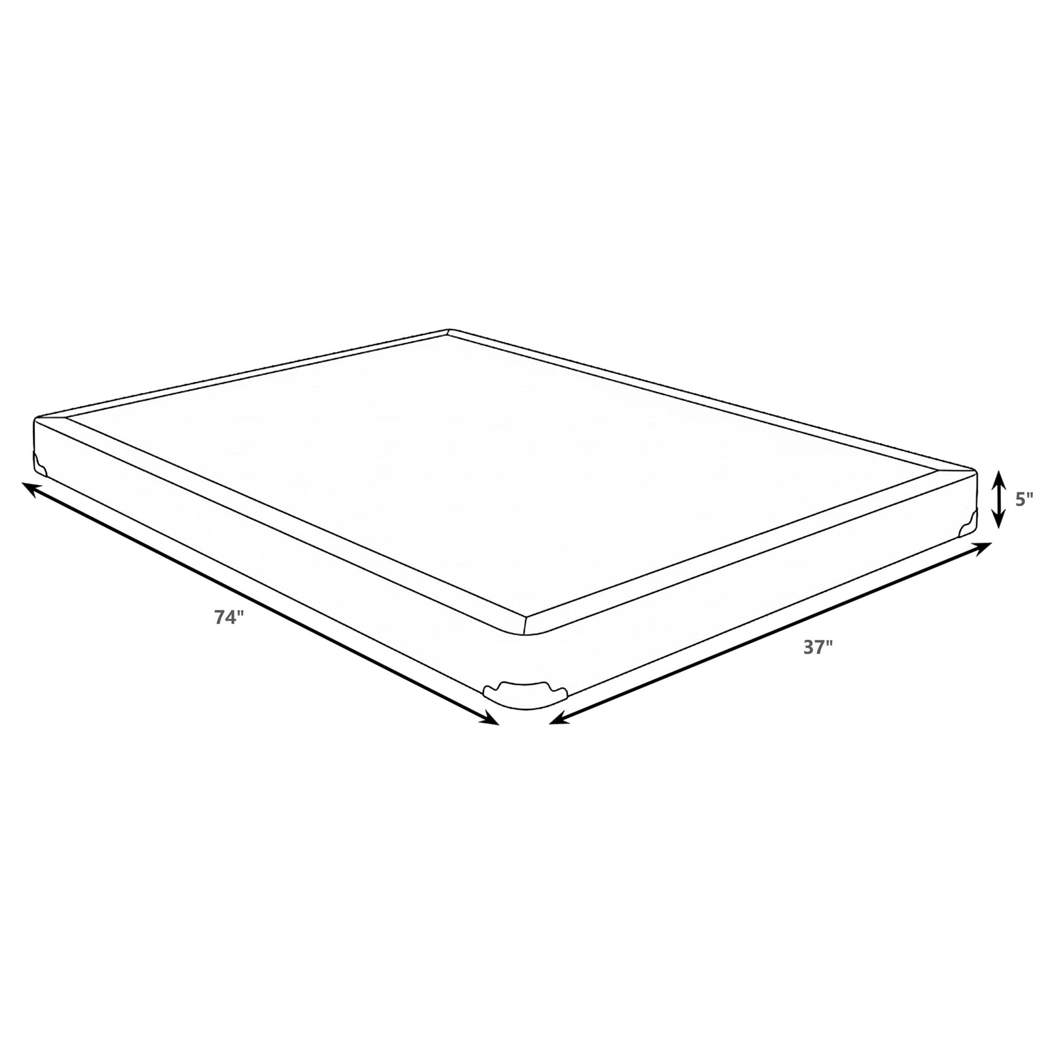 Maynard - Twin Low Profile Box Spring Foundation With Memory Foam Support And Breathable Design - Gray