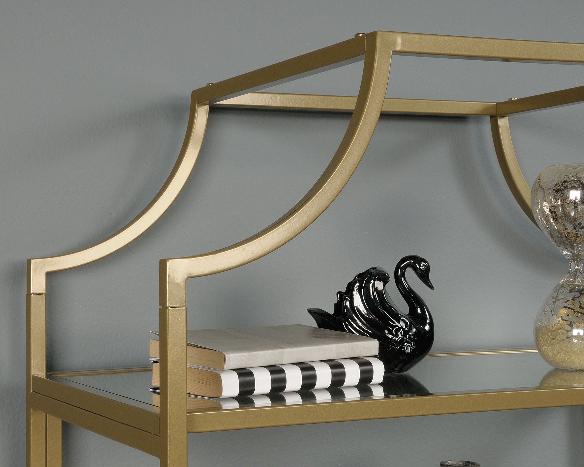 Inter Lux 5-Shelf Bookcase Satin Gold