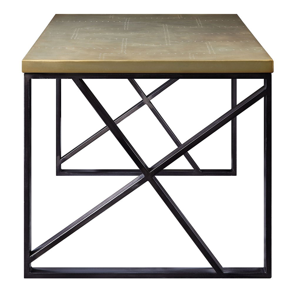 Jennavieve - Executive Writing Desk - Gold Aluminum