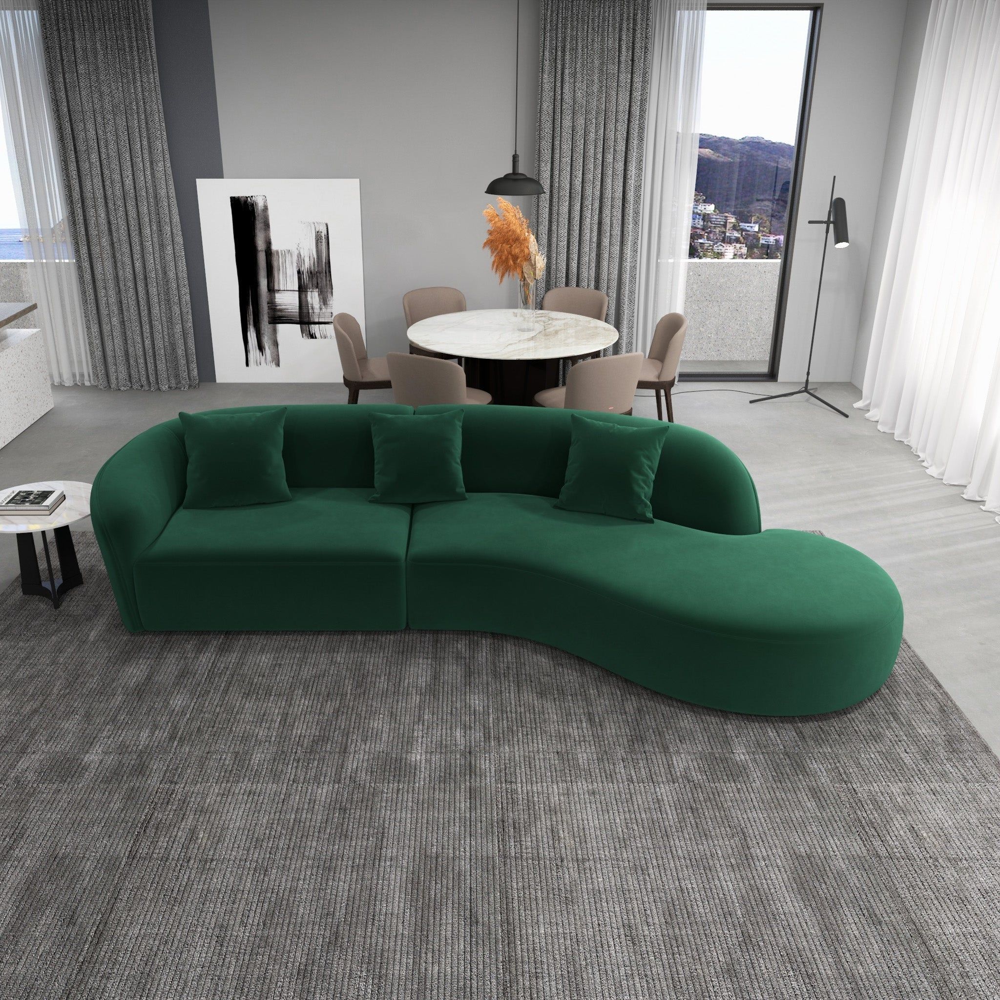 Elijah - Japandi Style Curvy Sectional Sofa