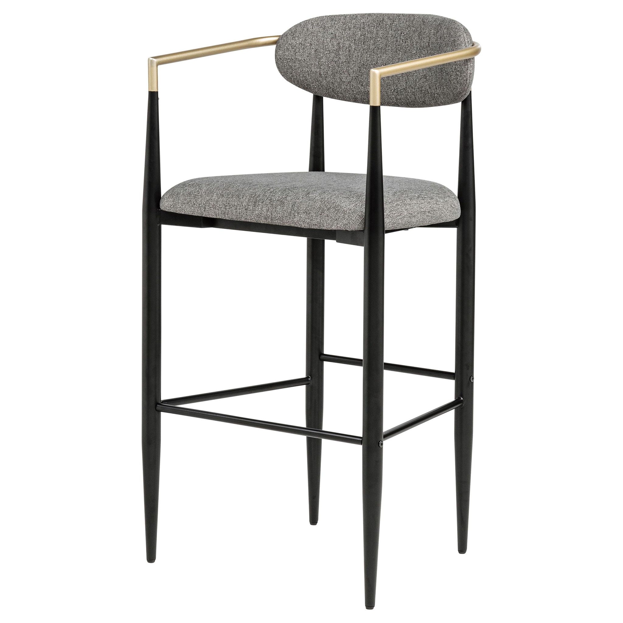 Tina Fabric Upholstered Bar Chair Dark Grey (Set of 2)