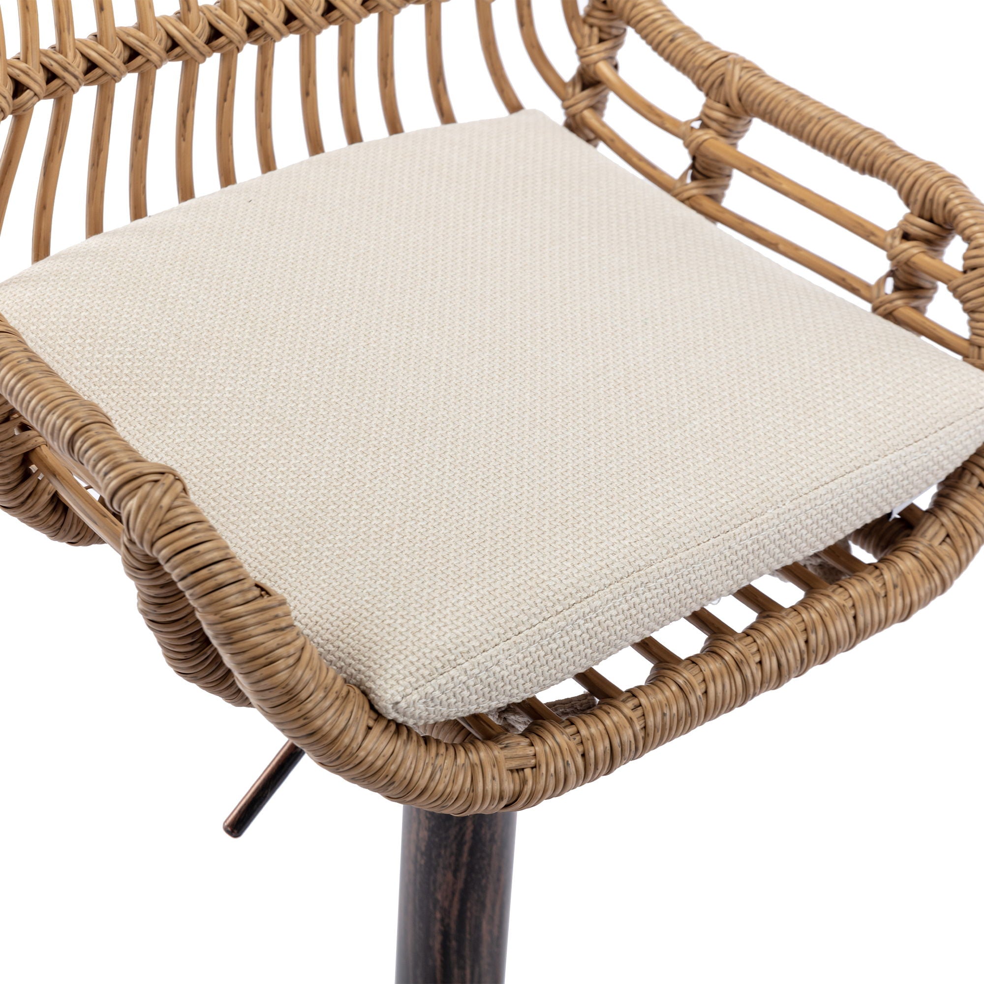 Modern Swivel Bar Stools Adjustable Counter Chairs With Footrest (Set of 2)