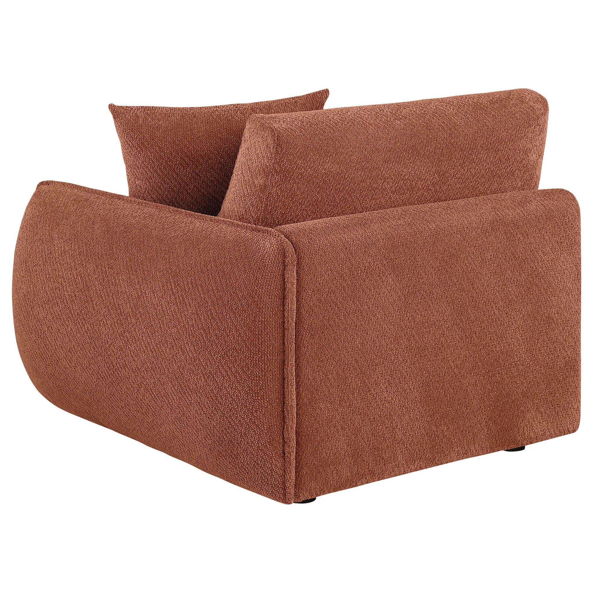 Elysia Chenille Upholstered Modular RAF Chair Coral
