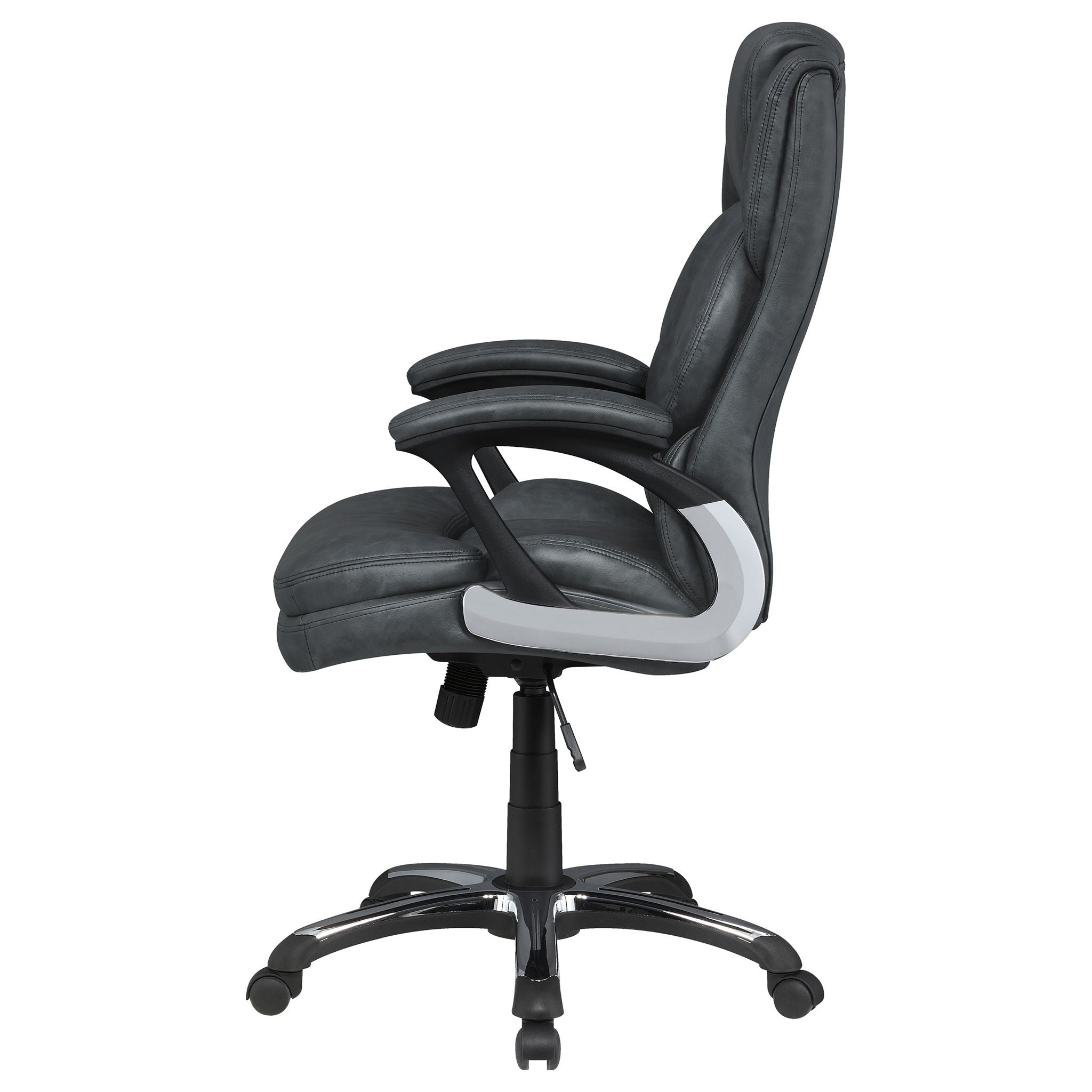 Stanton - Upholstered Adjustable Chair With Padded Arms And Adjustable Height - Gray